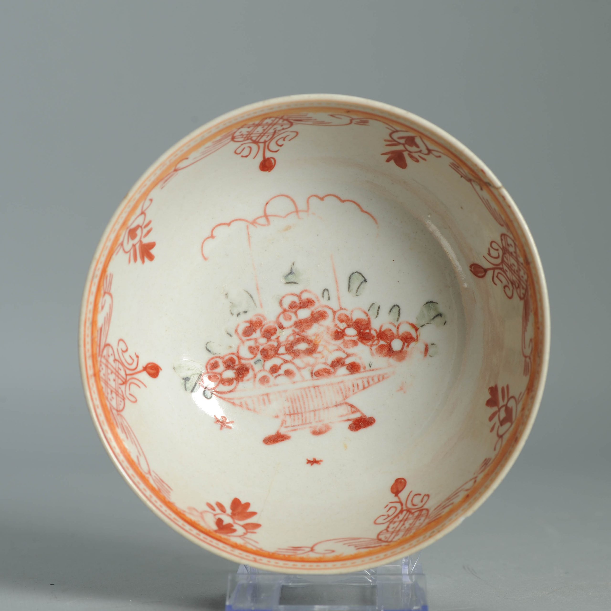 Antique 1720-30 Qing Chinese Porcelain Bowl European Amsterdam Bont Decoration - Image 5