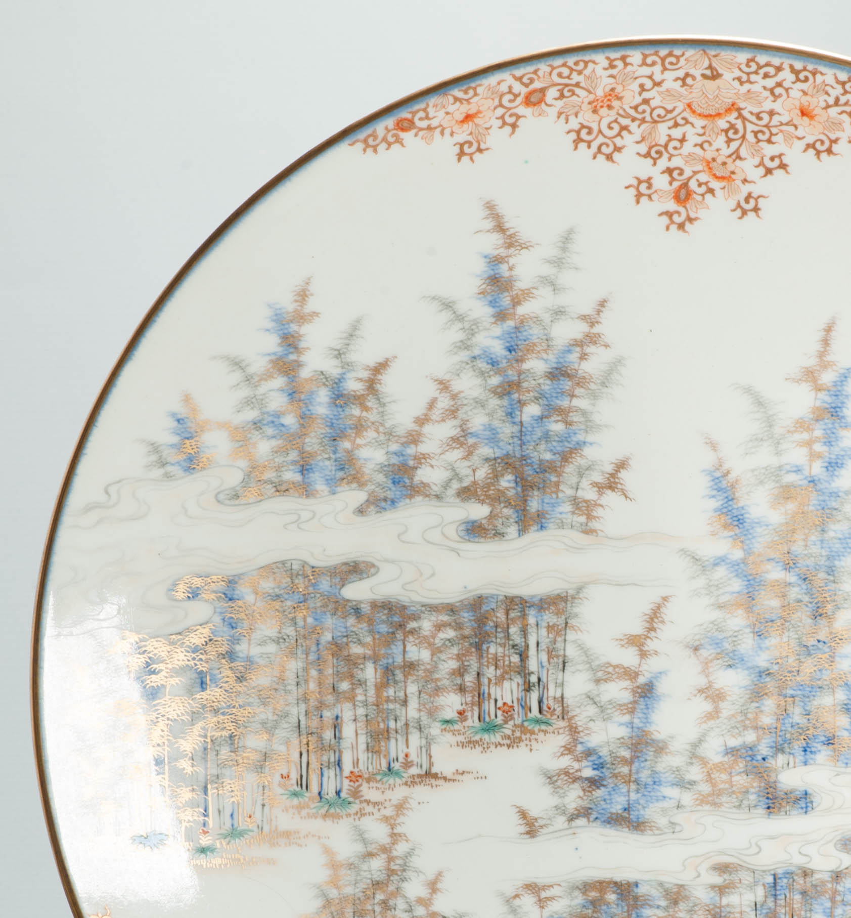 Antique Rare Japanese 19th C Porcelain Fukugawa Koransha Plate Marked - Image 6