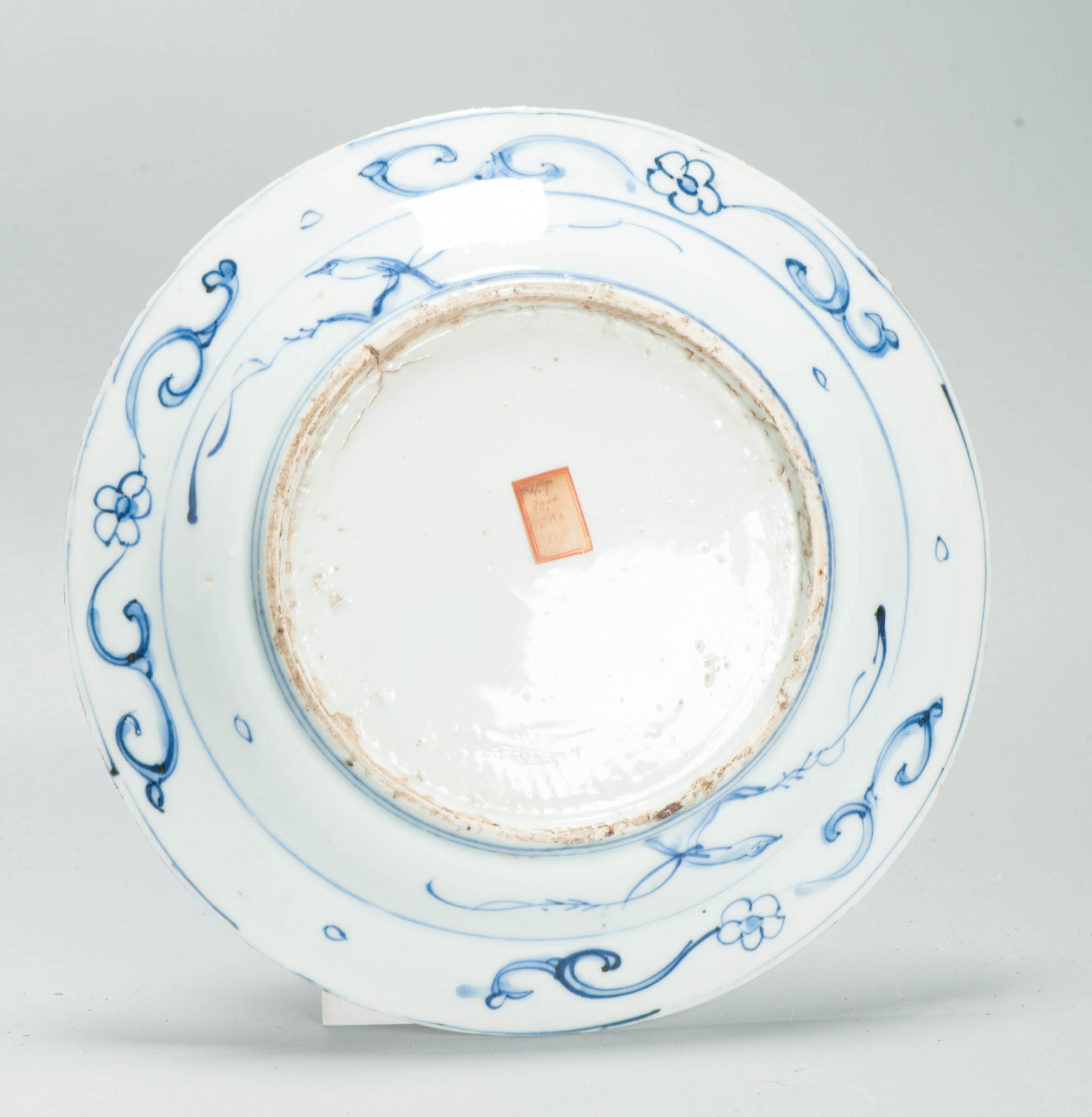 Antique 17th C Chinese Porcelain Tianqi-Chongzhen Buddhist Plate Ming - Image 11
