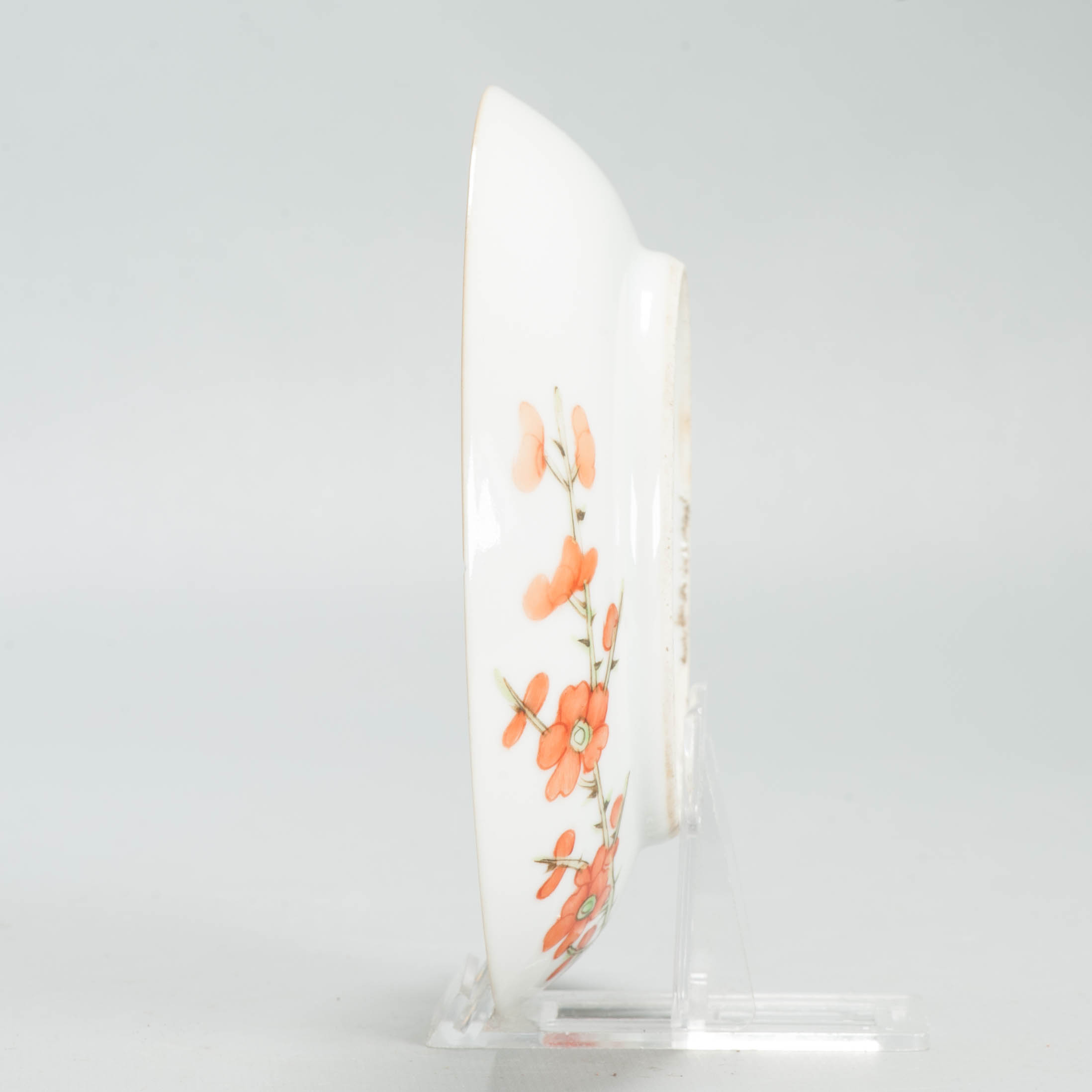 Perfect 13.5CM Antique Chinese Porcelain Qianlong Marked 19th C Prunus Dish - Image 7
