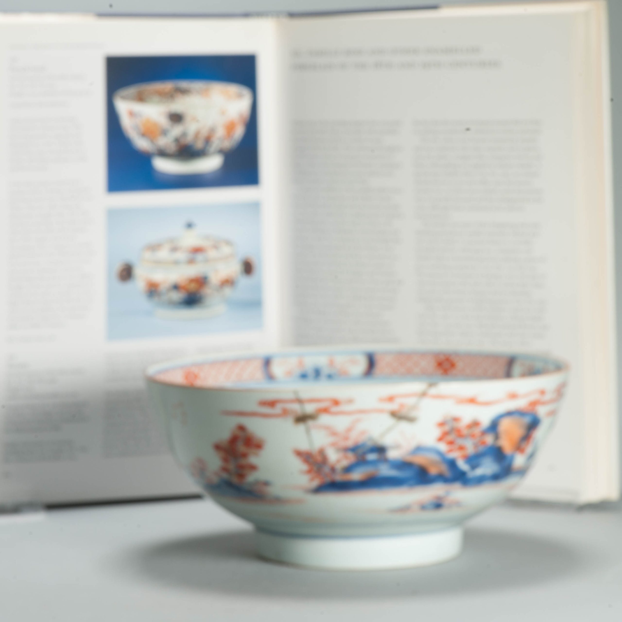 Antique 1700-20 Kangxi Qing Chinese Porcelain Bowl Landscape Imari - Image 23