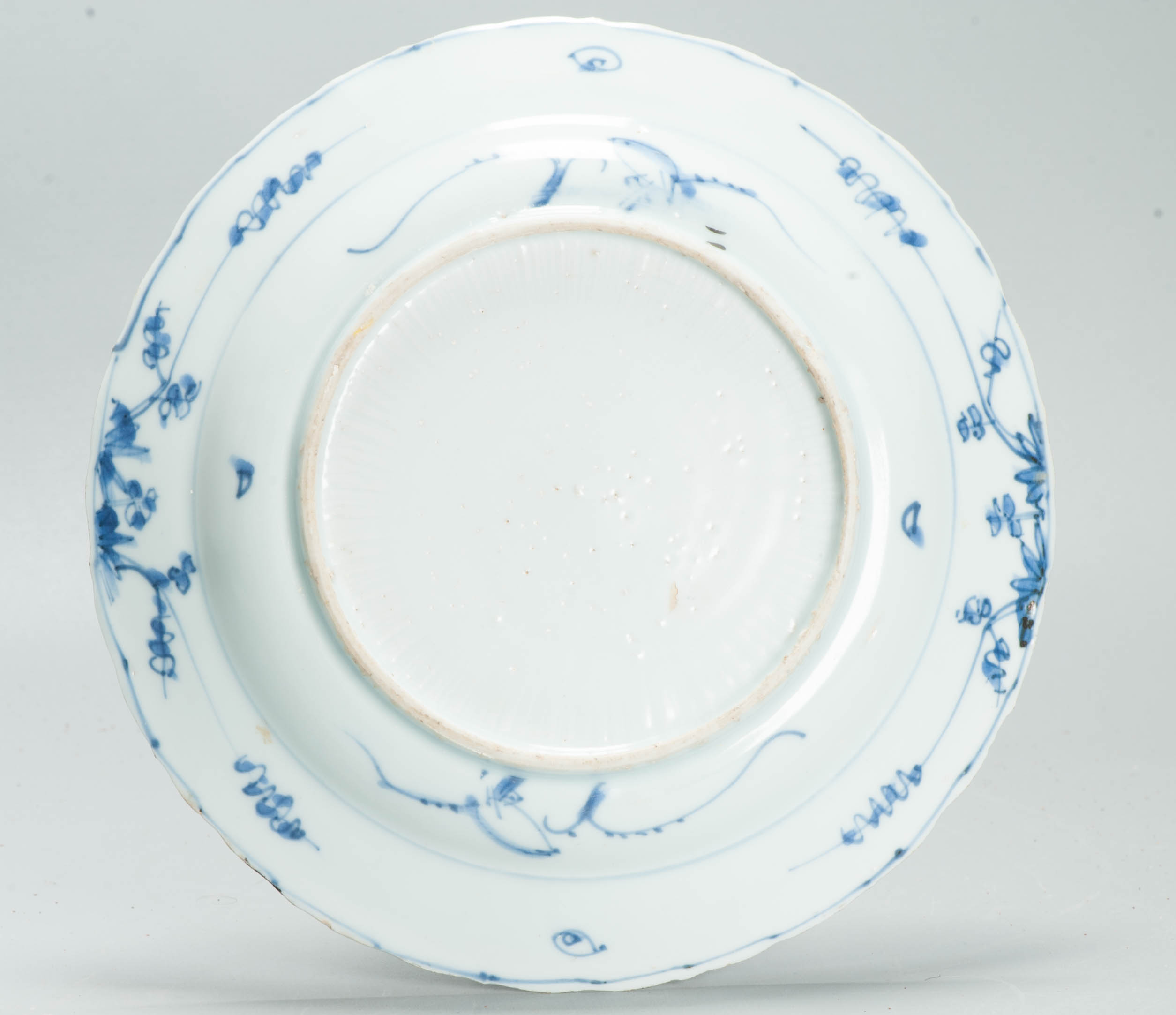 Antique Chinese Porcelain Ca 1600 Wanli Period plate Landscape Deer Ducks - Image 4