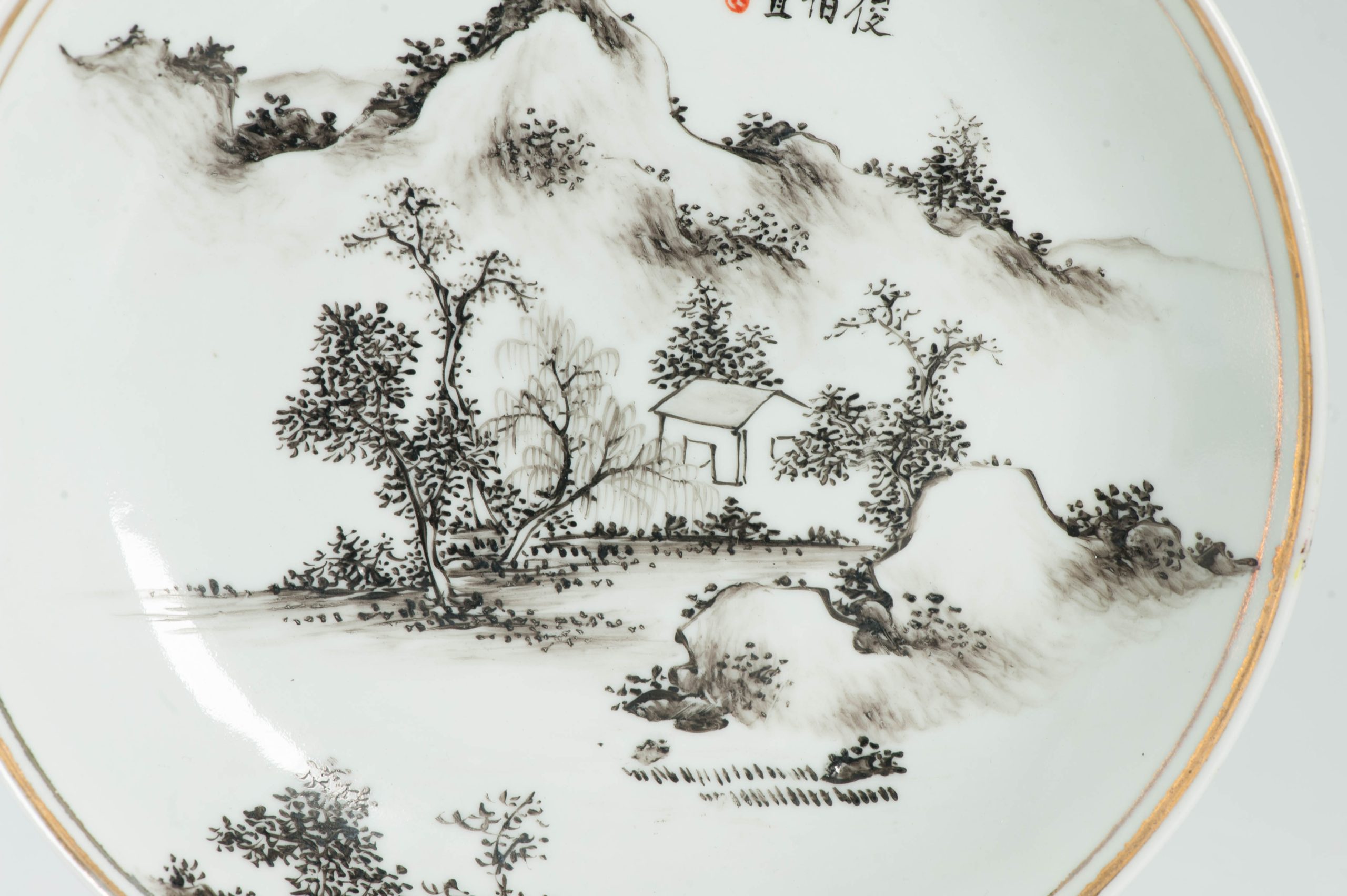 Antique Ca 1900-1930 Republic period Chinese Porcelain plate Qianjiang Cheng Ji Ru - Image 3
