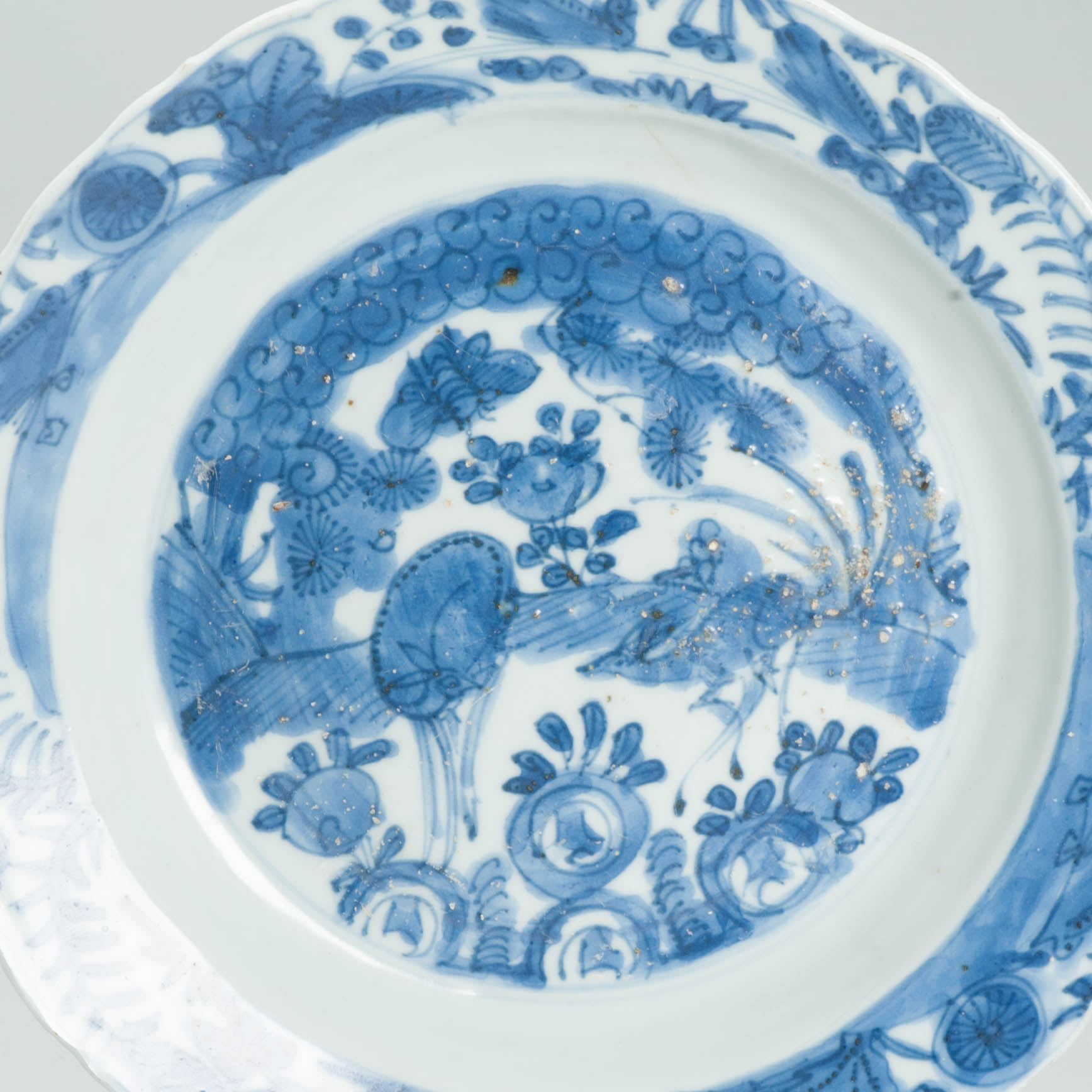 Antique Chinese Porcelain Ca 1600 Wanli Period plate Landscape Deer Ducks - Image 6