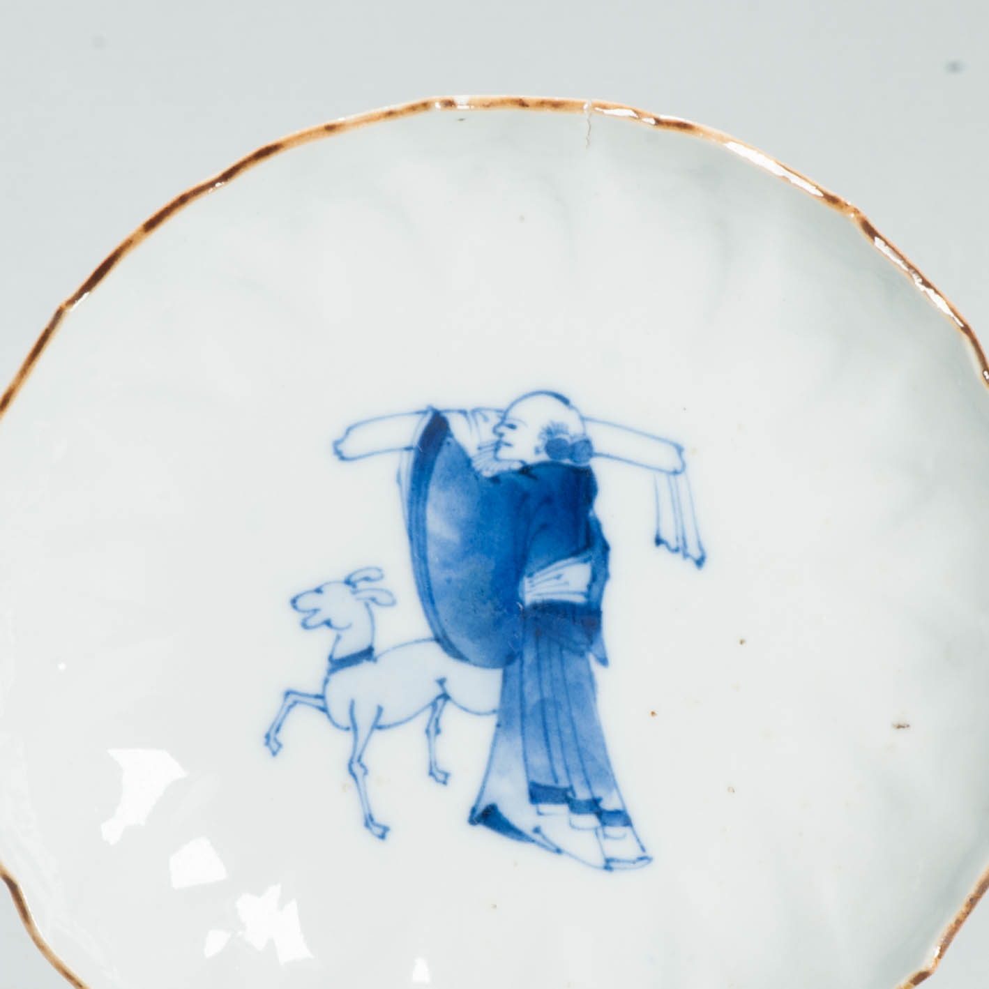 Antique Late Ming or Transitional 17th c Chinese Porcelain China Dish - Image 3