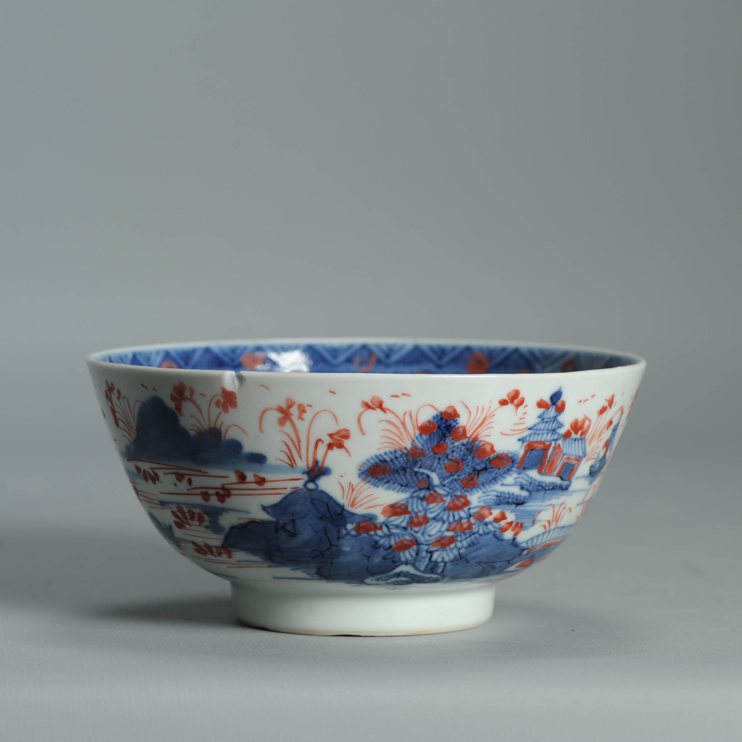 Antique 1720-30 Qing Chinese Porcelain Bowl European Amsterdam Bont Decoration - Image 13