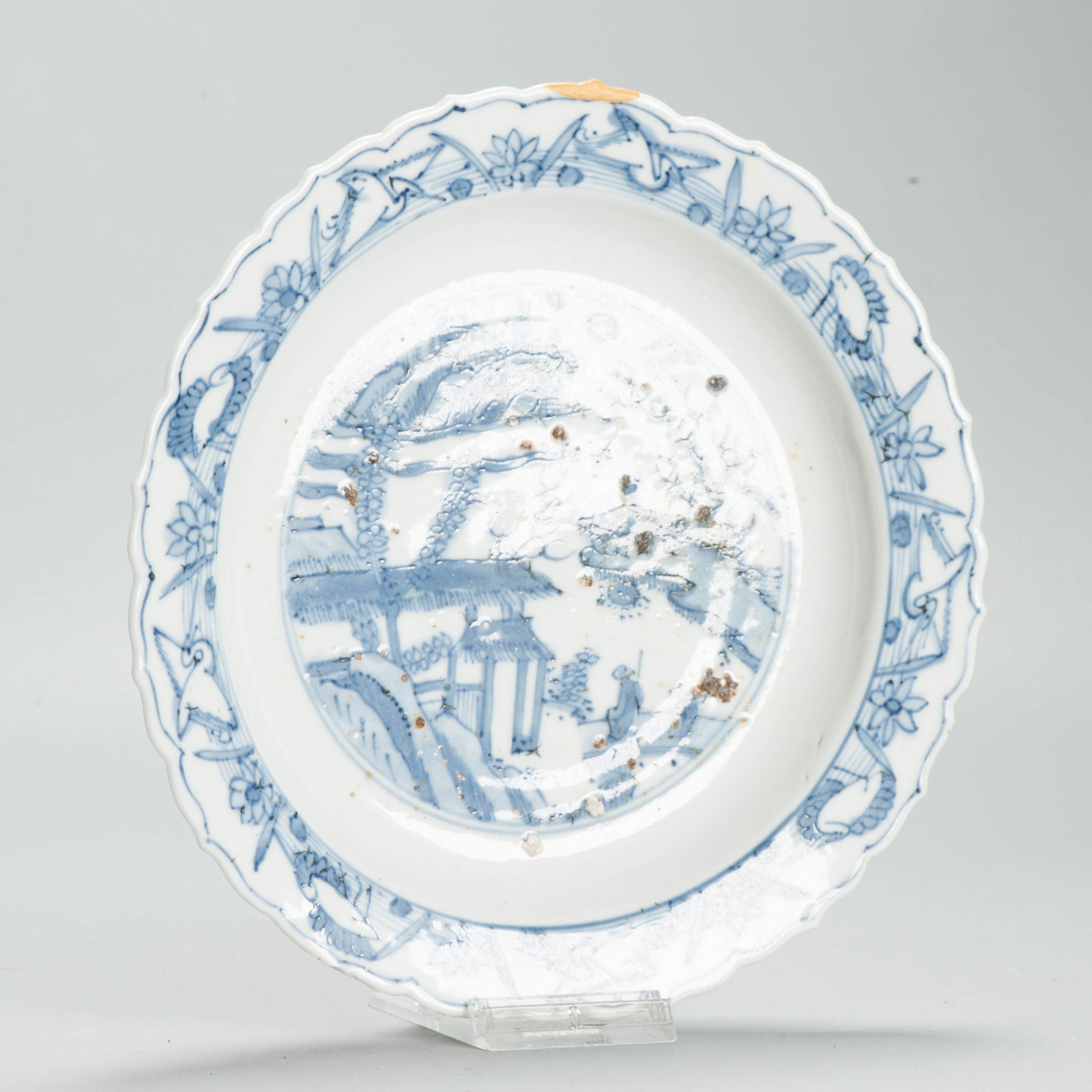 Antique Chinese Porcelain Ming 1540-1580 Jiajing Wanli Landscape Plate China - Image 6