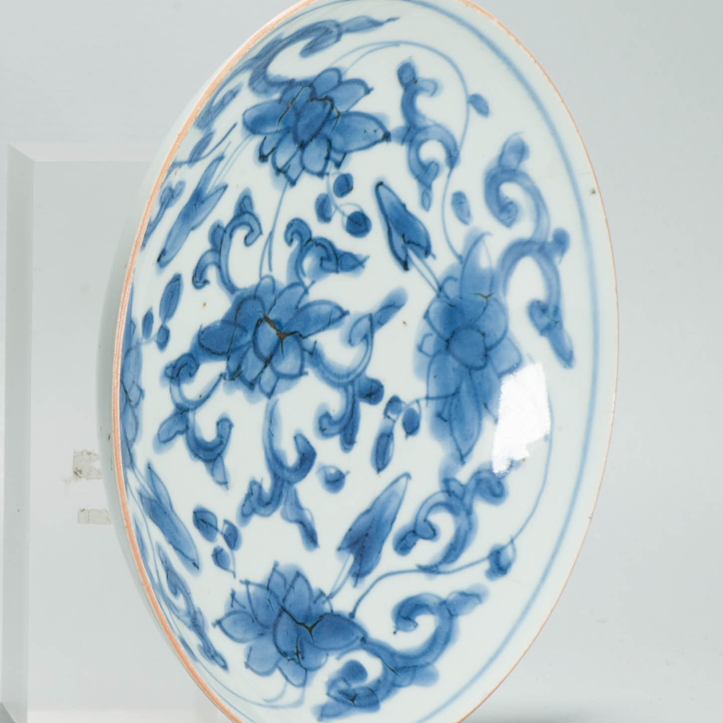 Antique 17th C Chinese Porcelain Bowl / Dish Flowers Cobalt China Rare - Image 6