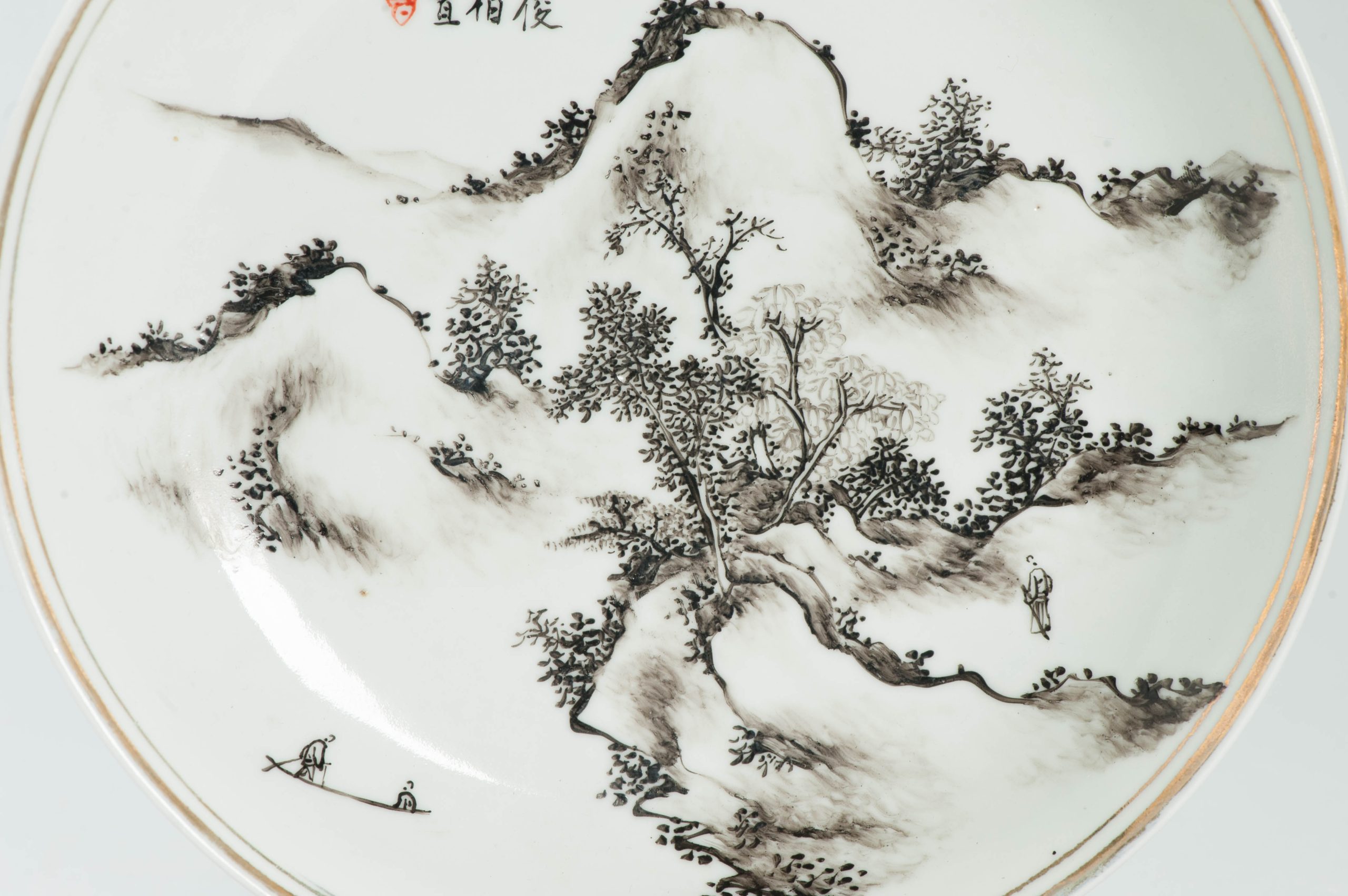 Antique Ca 1900-1930 Republic period Chinese Porcelain plate Qianjiang Cheng Ji Ru - Image 9