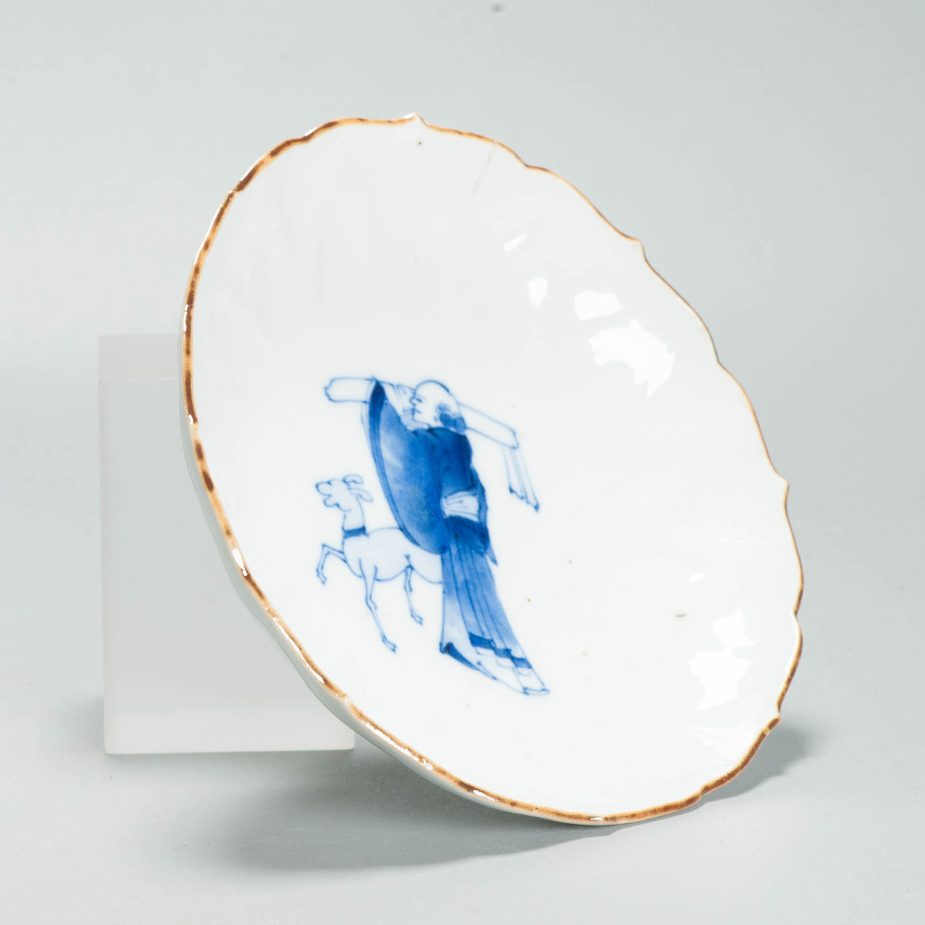 Antique Late Ming or Transitional 17th c Chinese Porcelain China Dish - Image 5