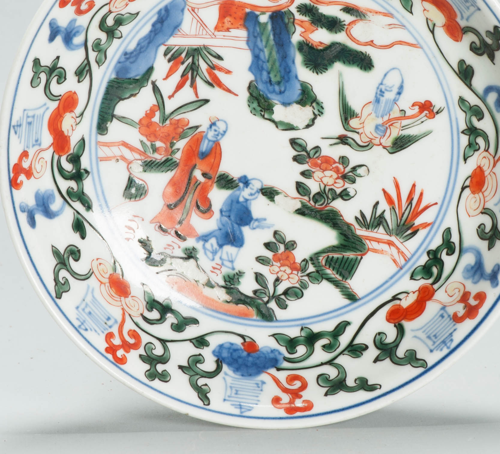 Rare Antique 17th C Wucai / Ko Akae dish Chenghua Maked Japan Porcelain - Image 4