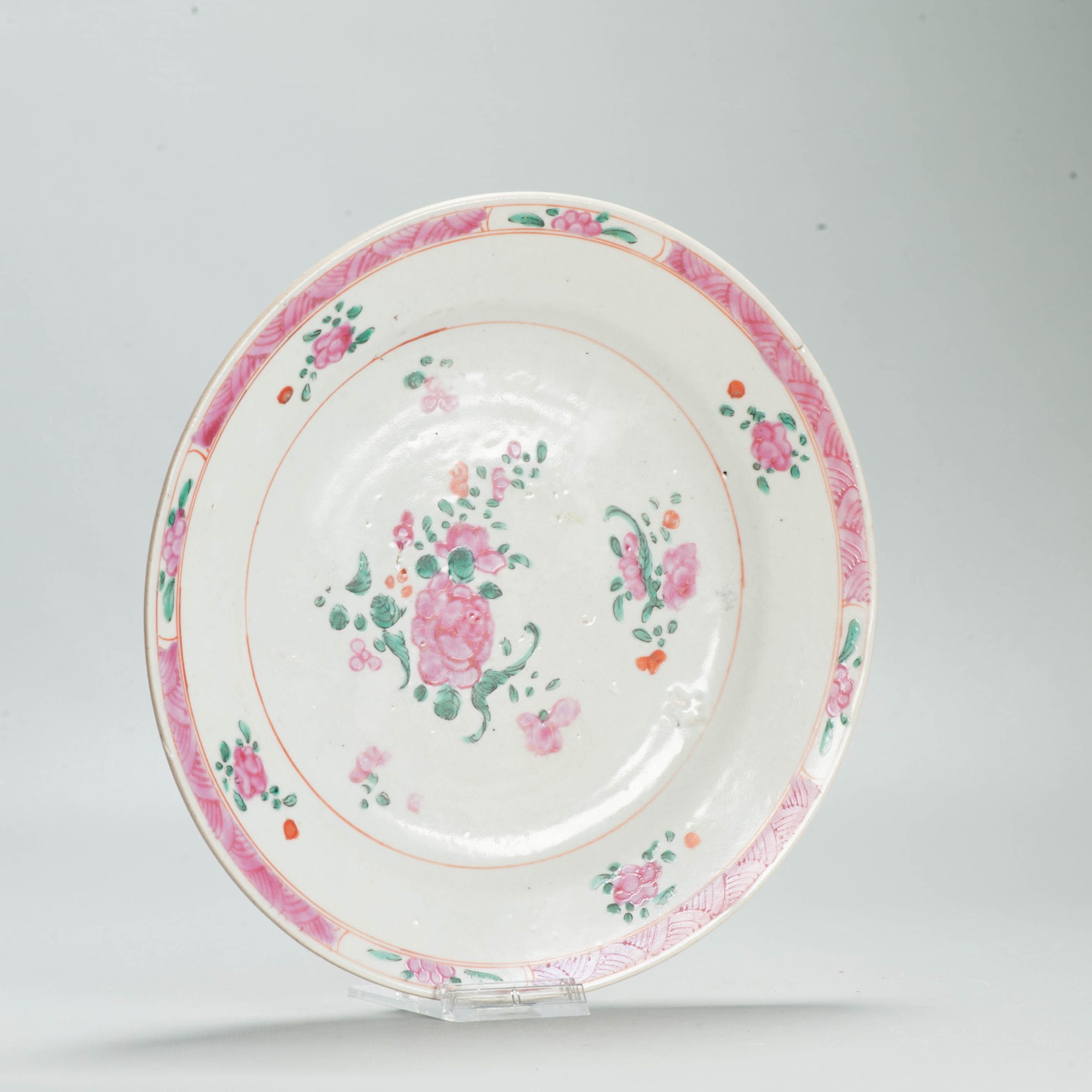 Antique 18C Qianlong period Chinese Porcelain SE Asia Famille Rose Plate