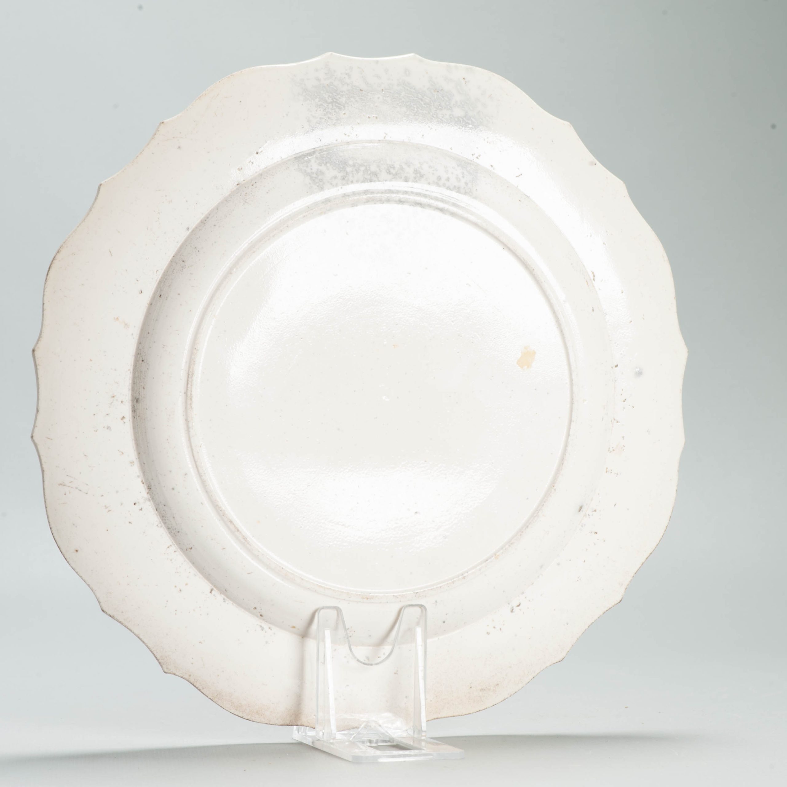 Antique 19/20C European Faiance dish Relief and Ocean view Castle Boat - Image 8