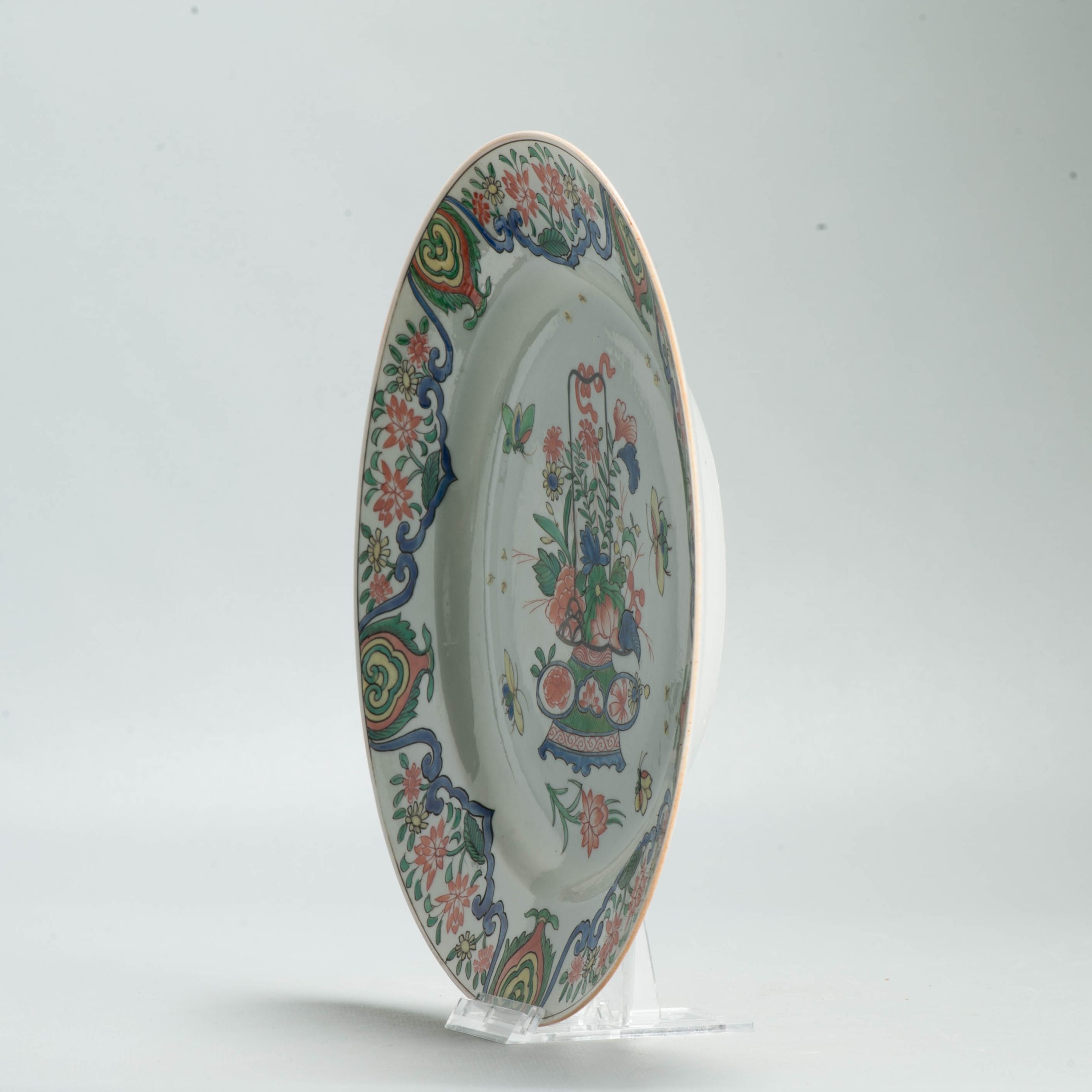 Antique 19C French Edme Samson Porcelain Famille Verte dish Flower Basket - Image 11