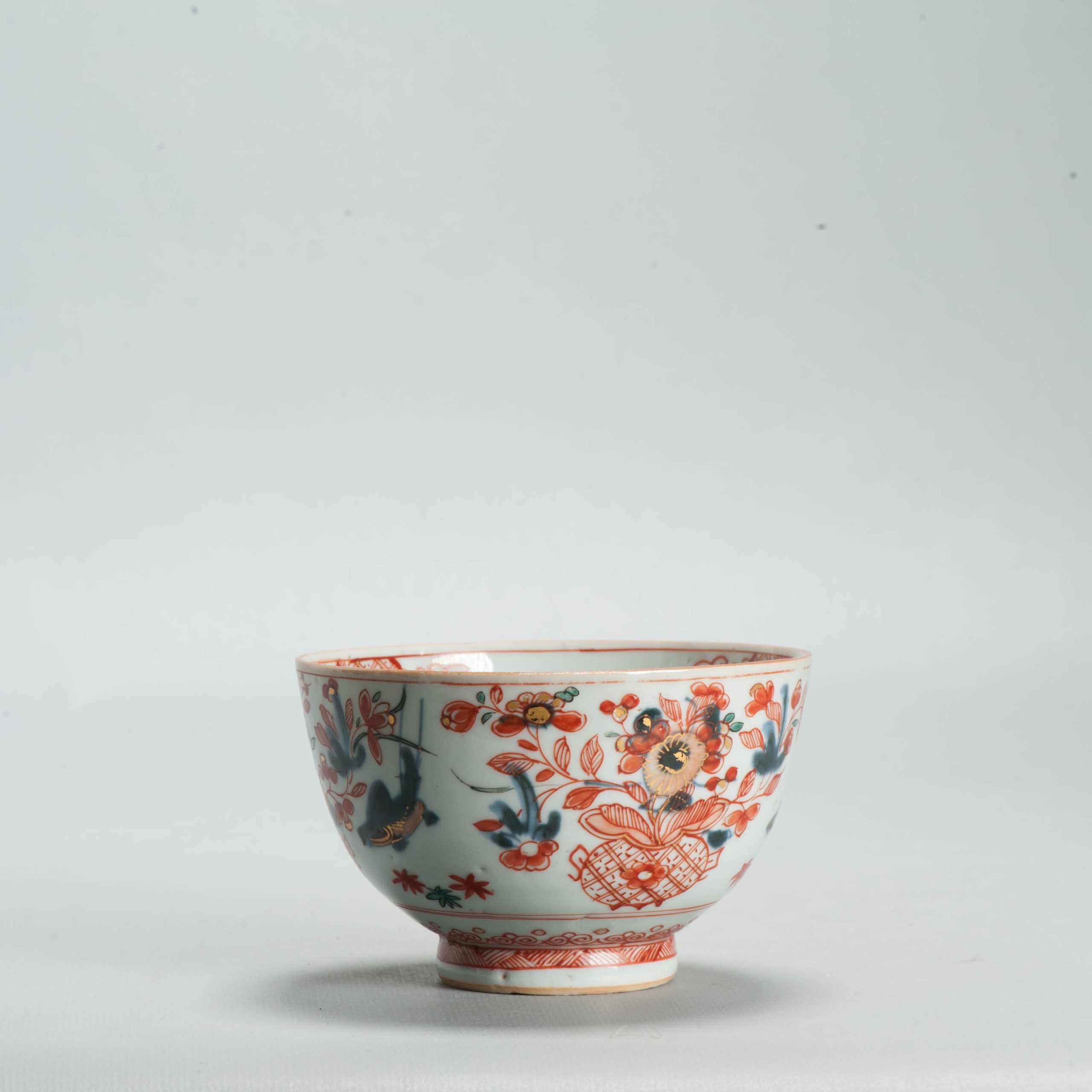 Antique 1720-30 Qing Chinese Porcelain Bowl European Amsterdam Bont Decoration