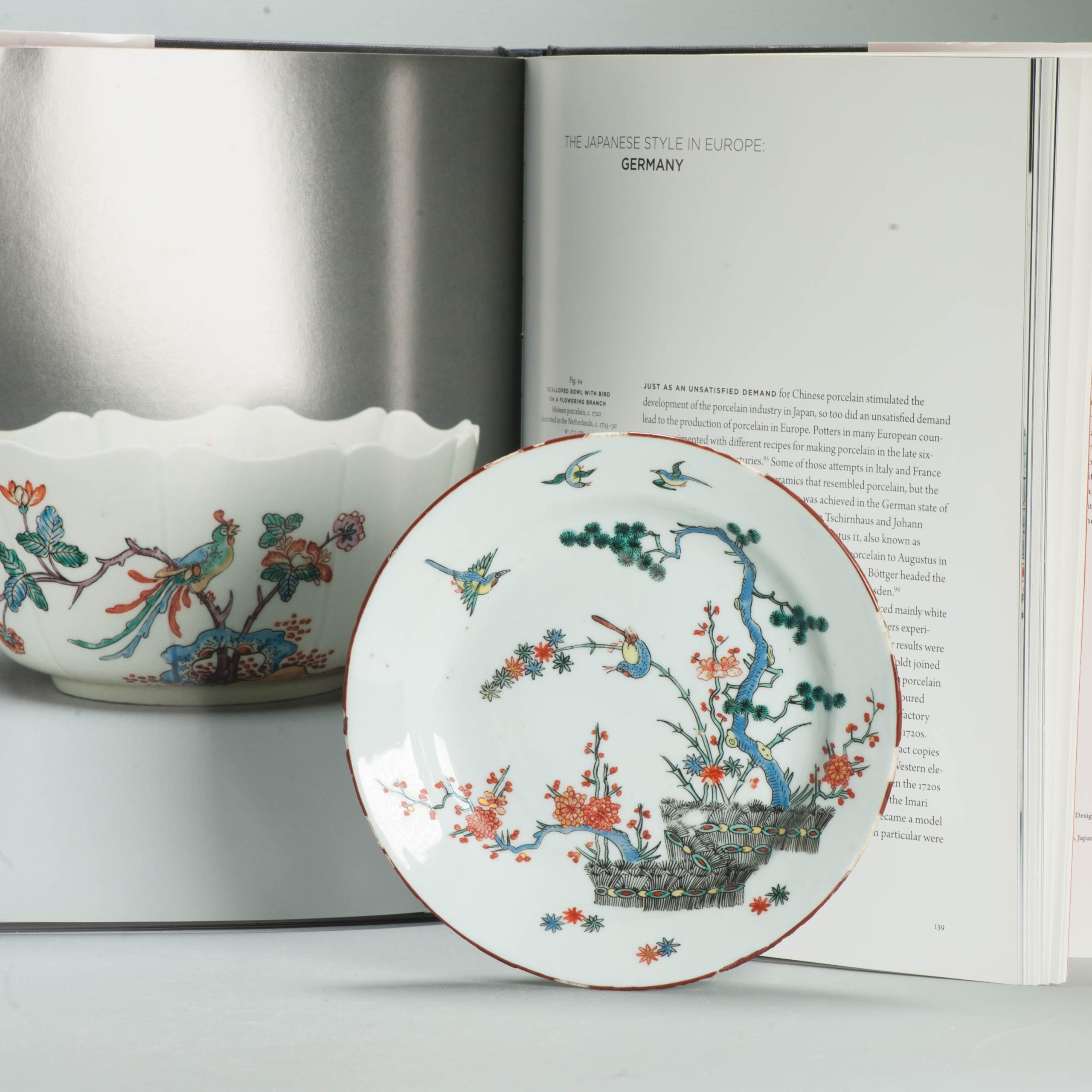 Antique 18C Chinese Porcelain Kakiemon Dish Amsterdam Bont Qing Birds - Image 5