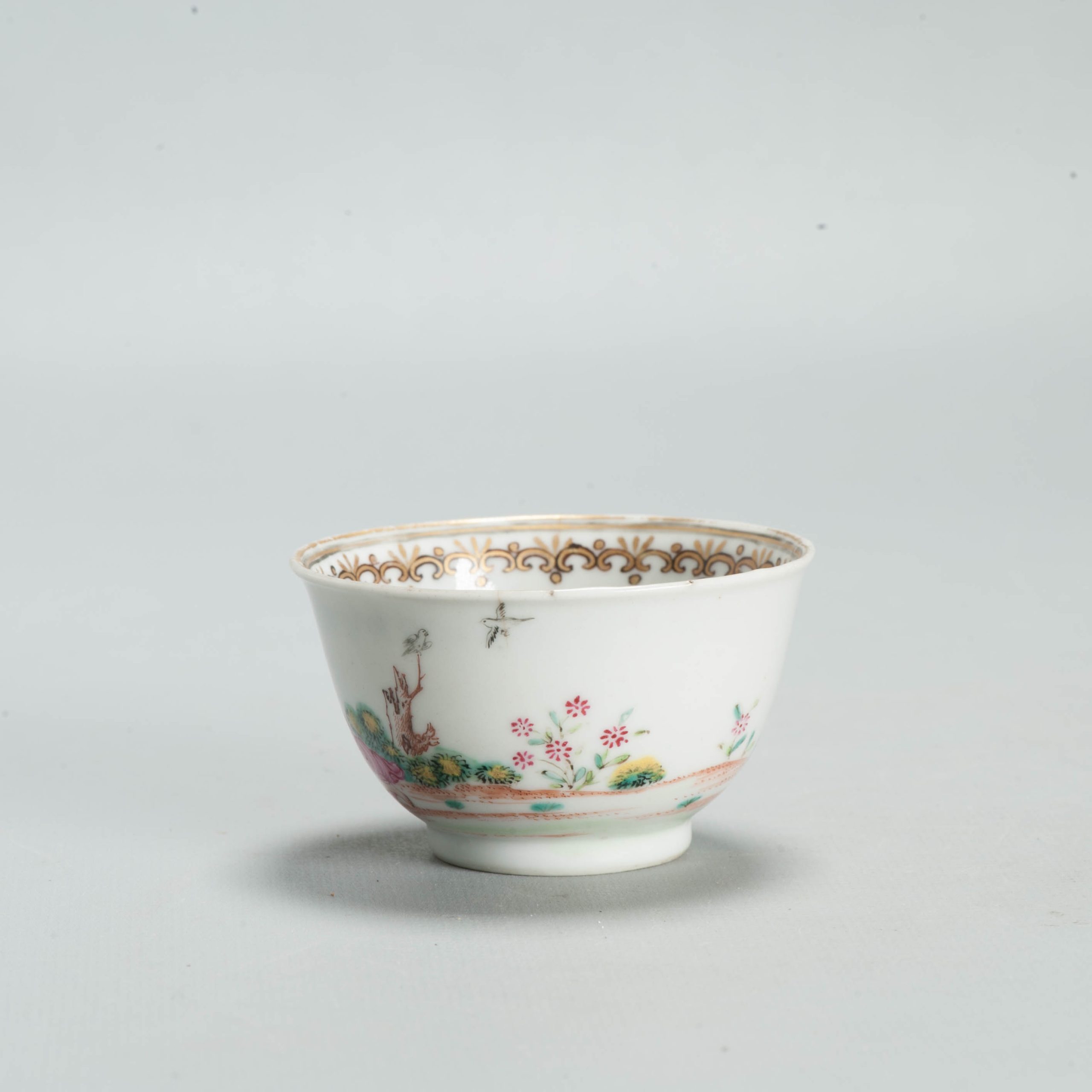 Antique Ca 1725-1740 Qing Dynasty Yongzheng Chinese Porcelain Tea Bowl - Image 10