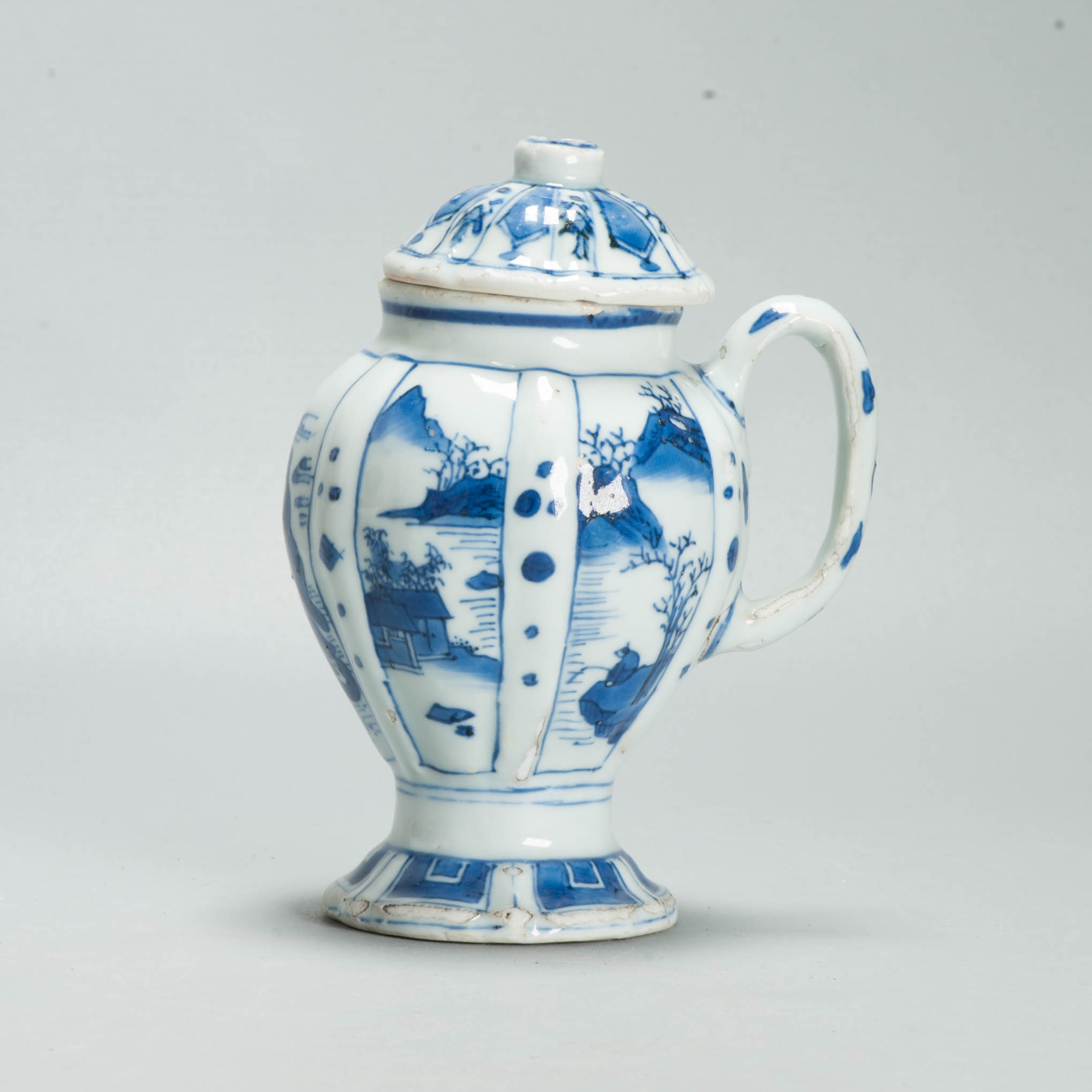 Museum Piece Ming Chongzhen Shunzi 17th C Chinese Porcelain Mustard Jar - Image 4