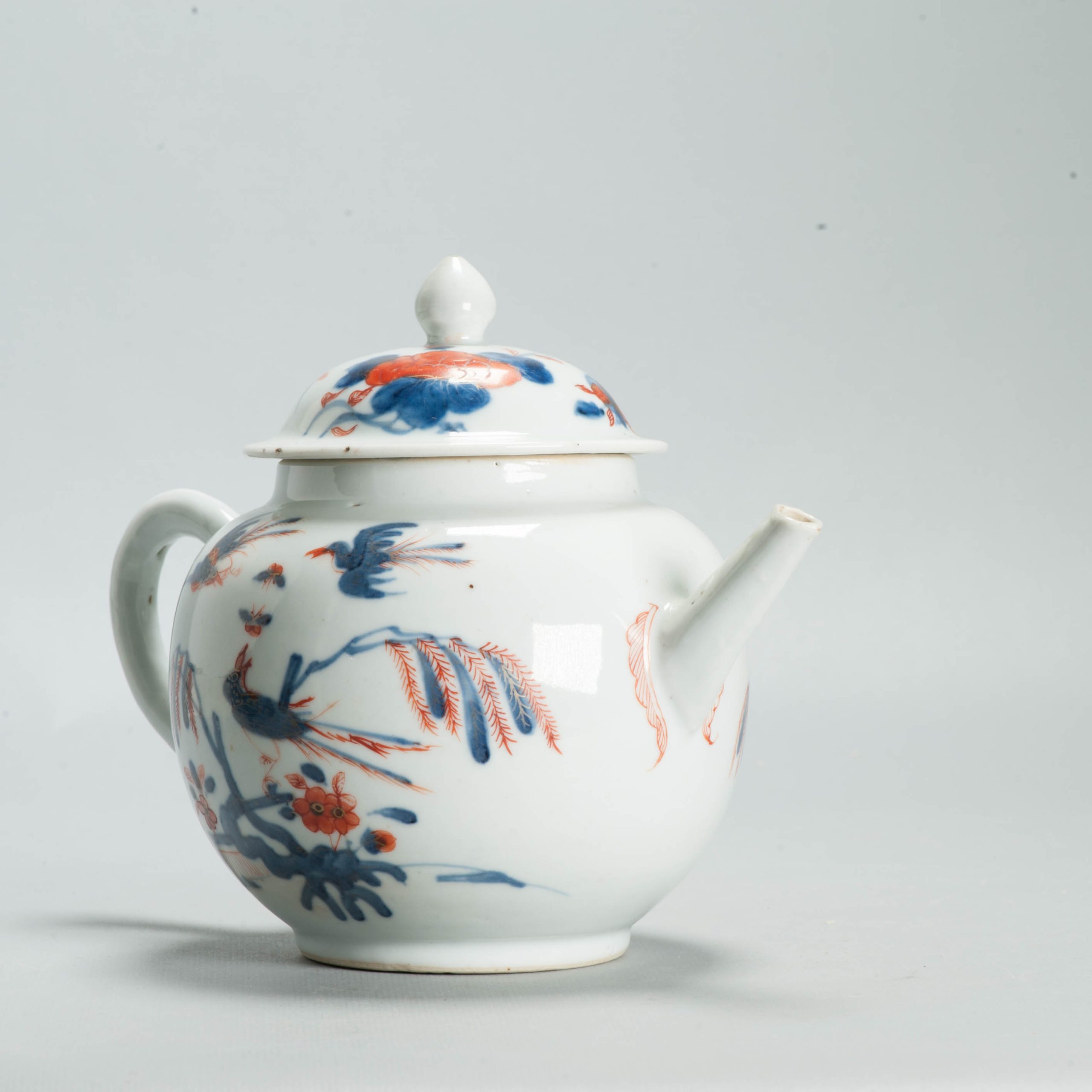 Large Antique Kangxi Ca 1700 Chinese Porcelain Tea pot Imari China Flower - Image 8