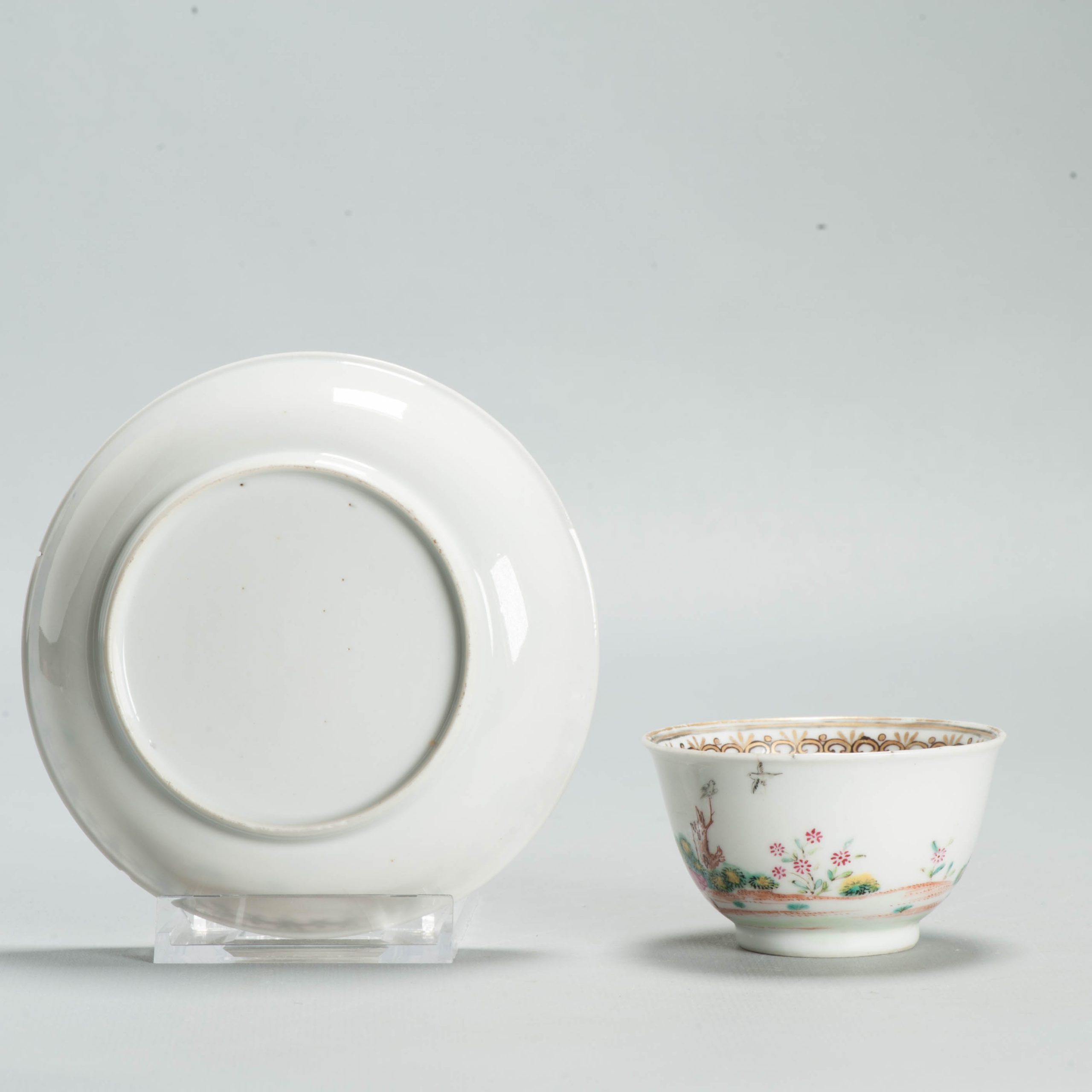 Antique Ca 1725-1740 Qing Dynasty Yongzheng Chinese Porcelain Tea Bowl - Image 14