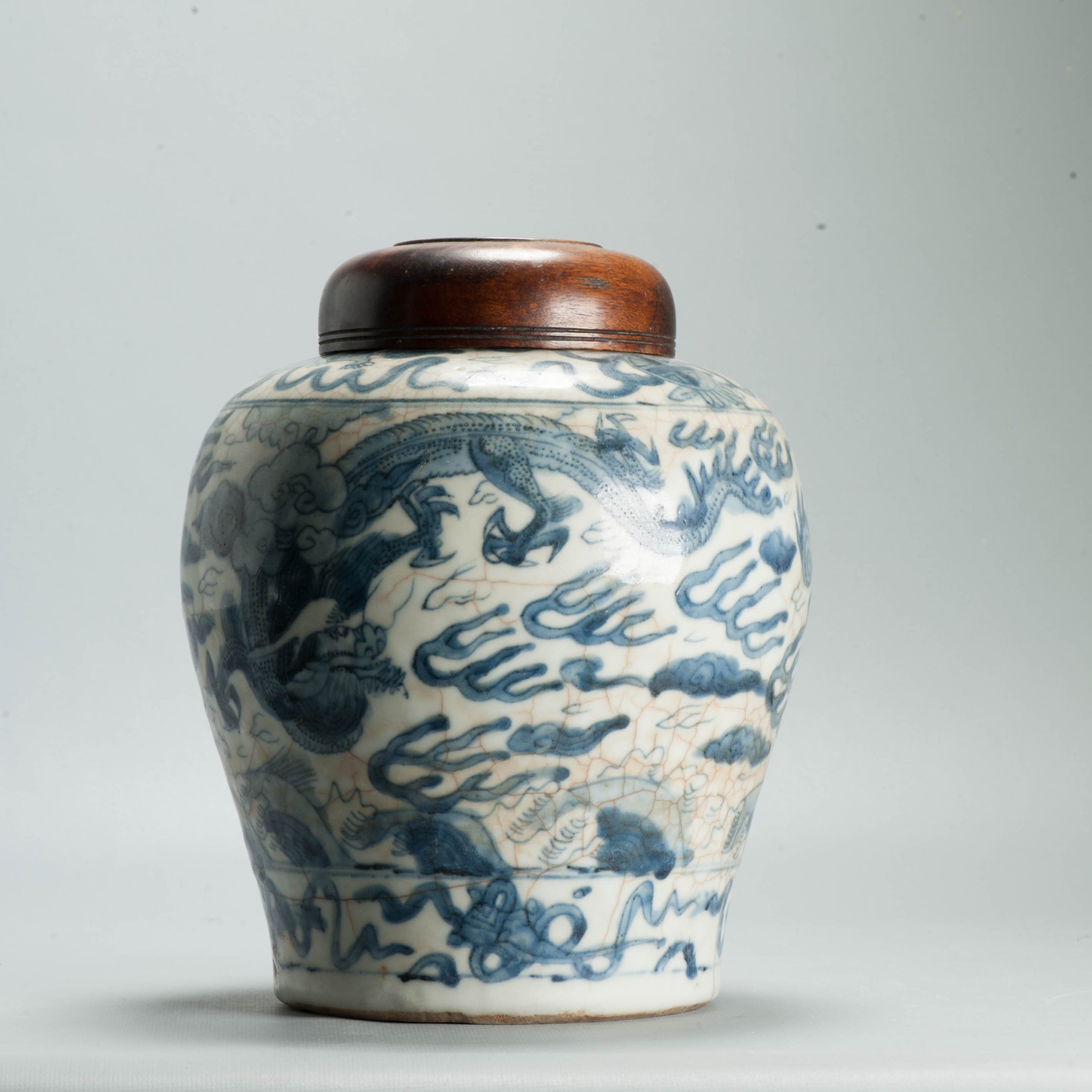 Antique Ming Wanli Chinese Swatow Zhangzhou Porcelain Jar Dragons Foo Lions - Image 8