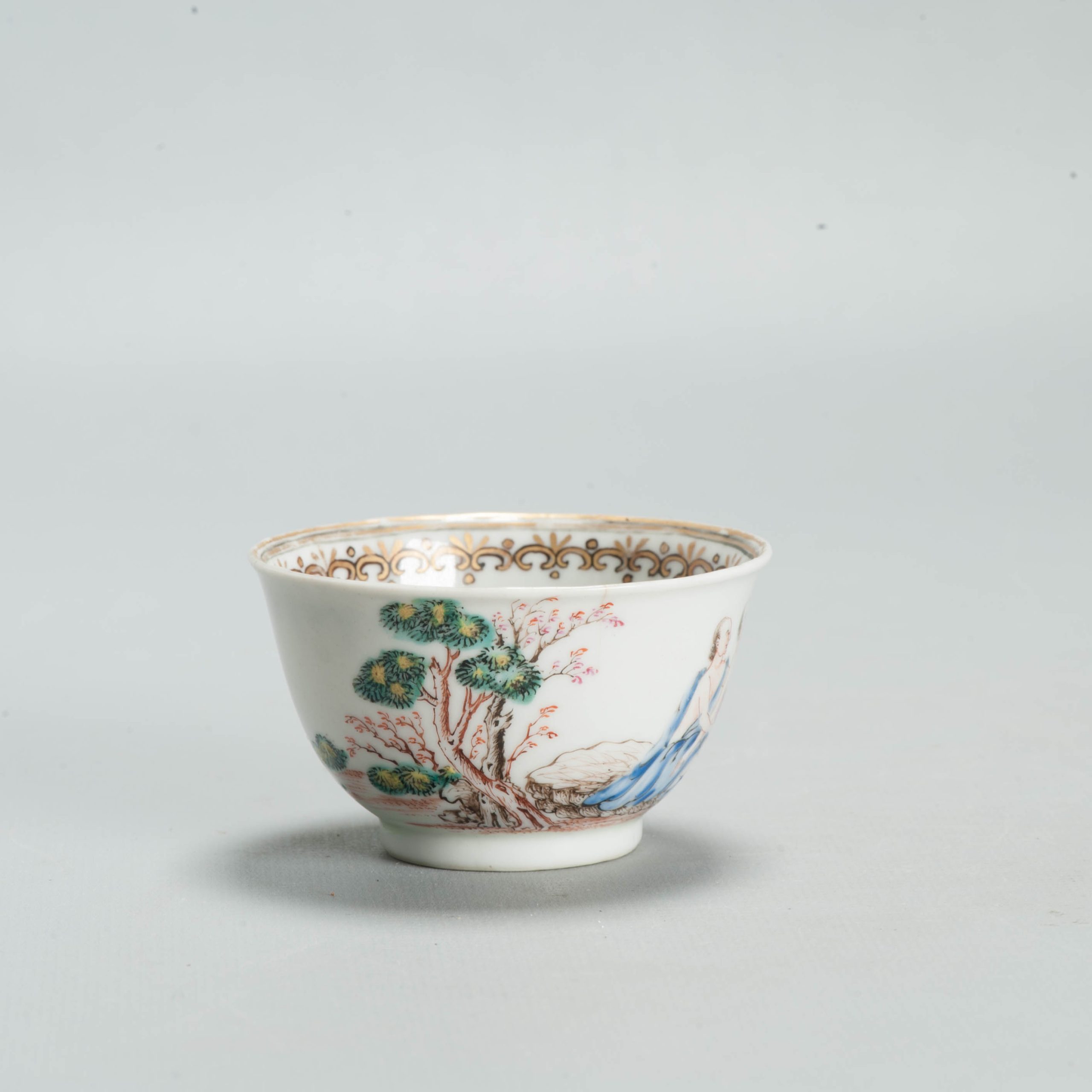 Antique Ca 1725-1740 Qing Dynasty Yongzheng Chinese Porcelain Tea Bowl - Image 6