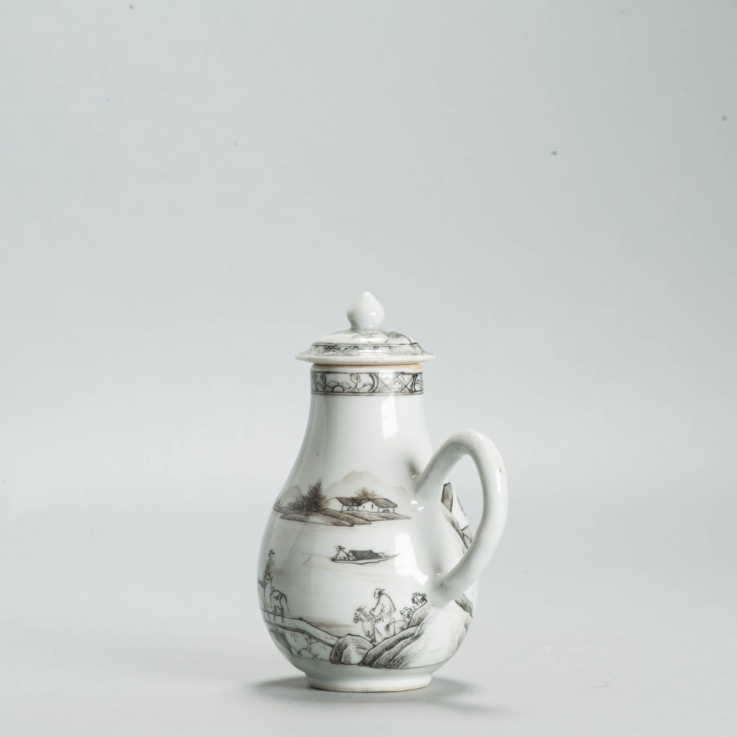 Antique 18C Chinese Encre de Chine Porcelain Landscape Yongzheng Qianlong - Image 20