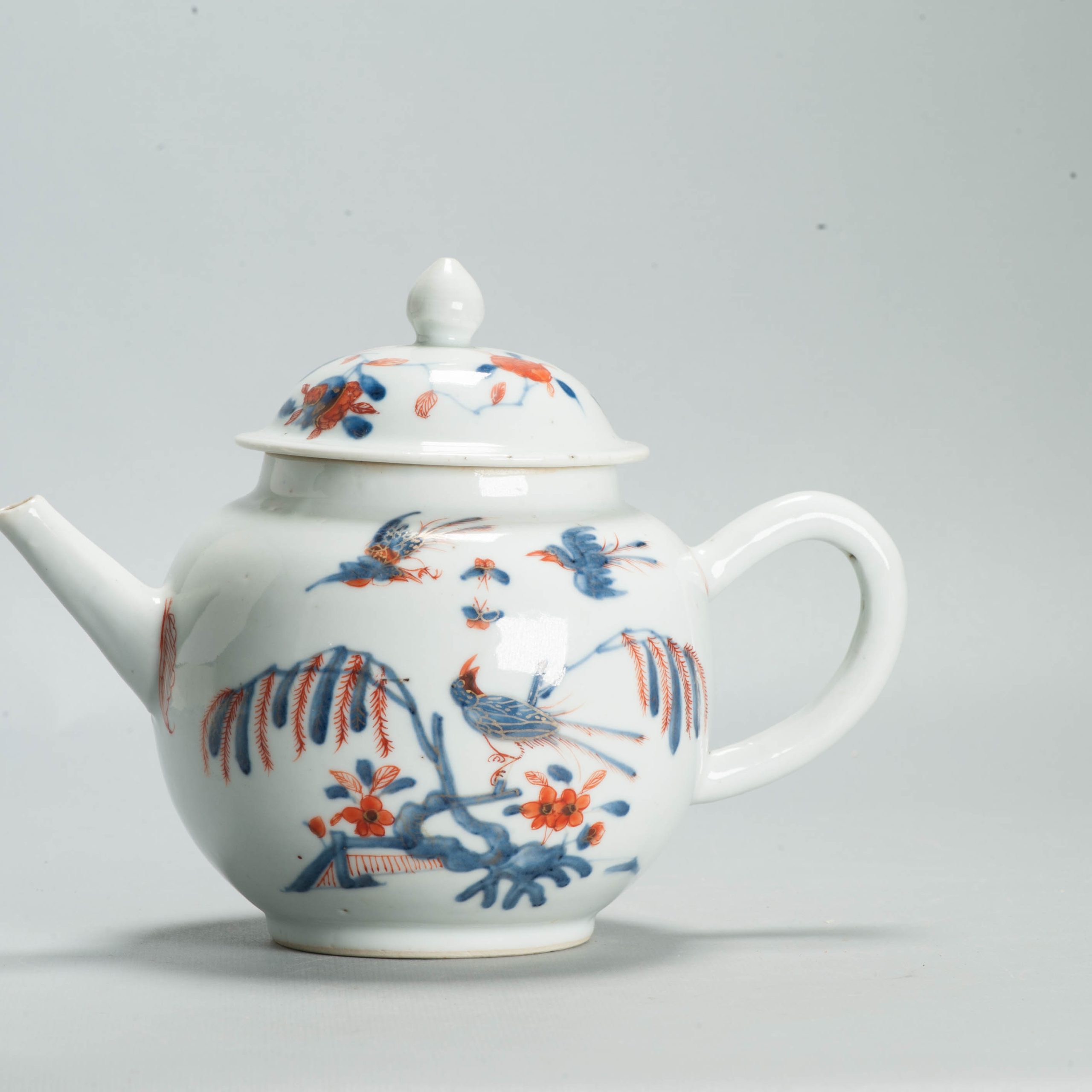 Large Antique Kangxi Ca 1700 Chinese Porcelain Tea pot Imari China Flower - Image 4