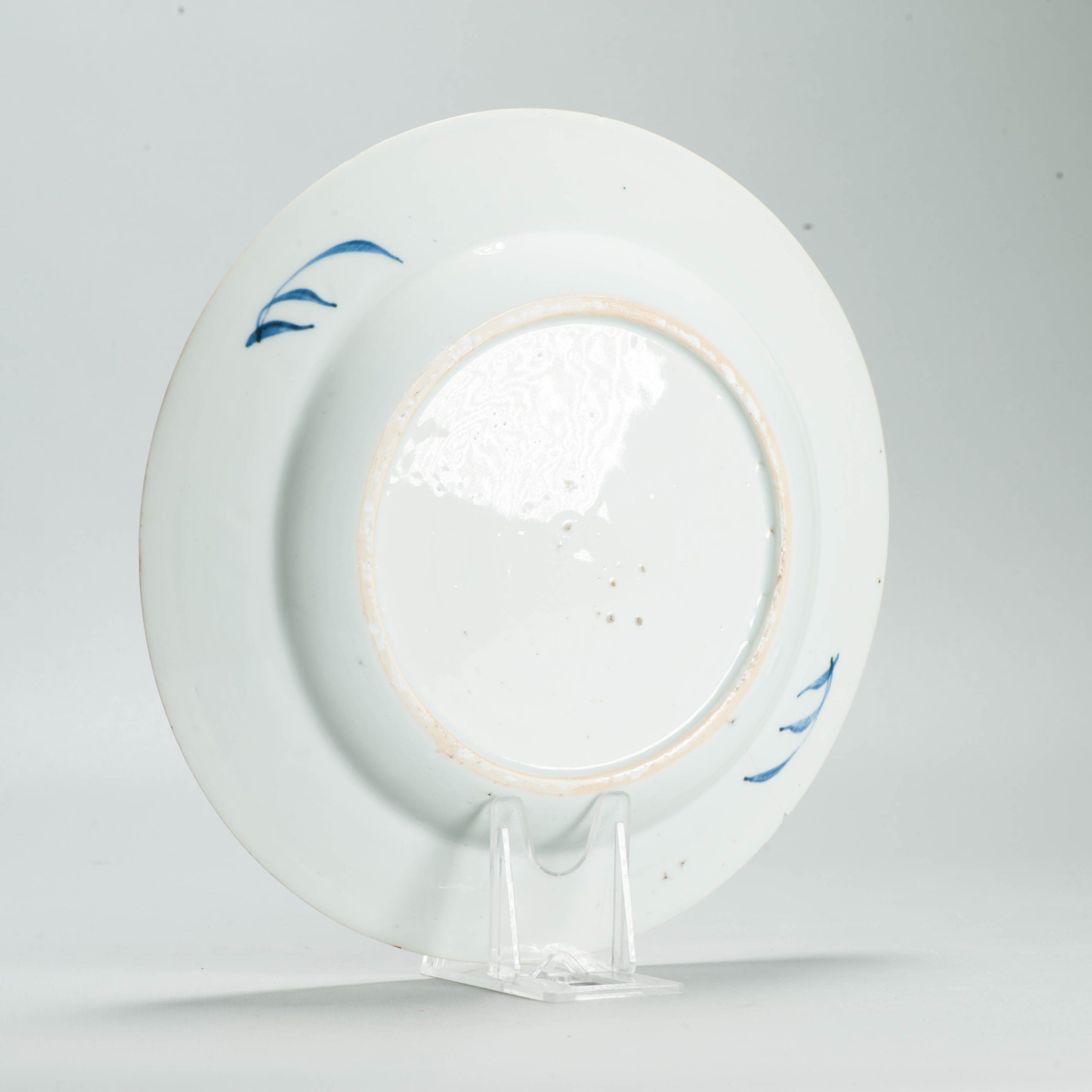 Antique Kangxi Chinese Blue & White Porcelain Dish Flowers Scroll Objects - Image 8