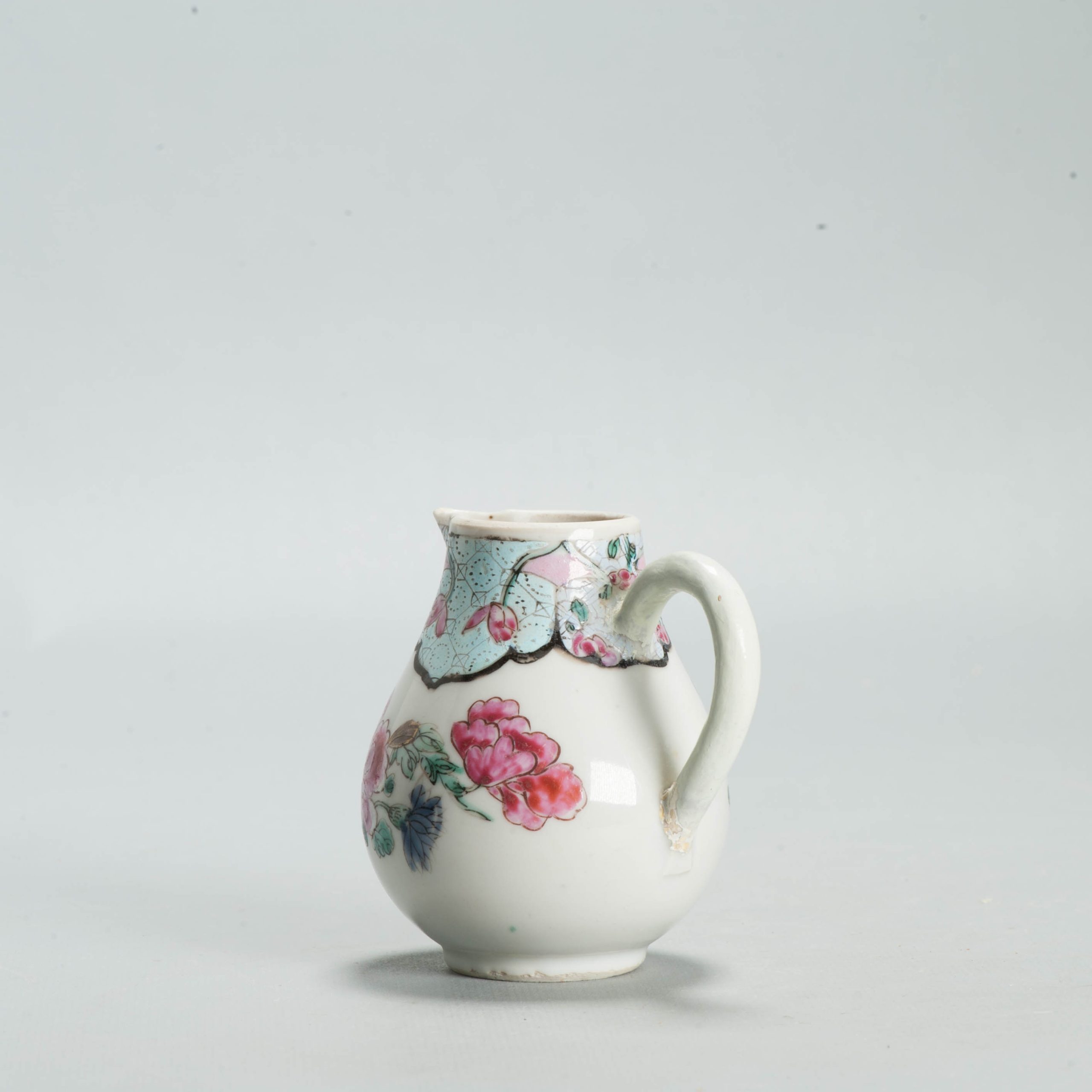 Antique 1740-1760 Chinese Porcelain Teapot China Lotus Rose Qianlong Period - Image 13
