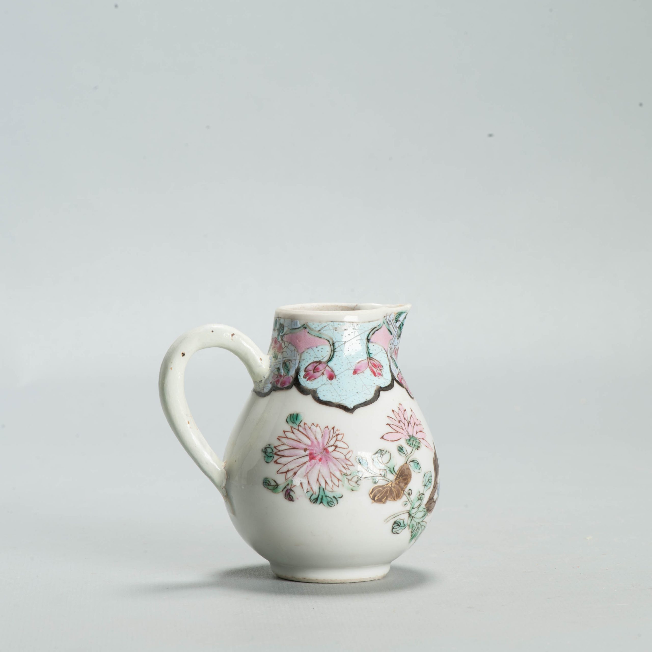 Antique 1740-1760 Chinese Porcelain Teapot China Lotus Rose Qianlong Period - Image 9
