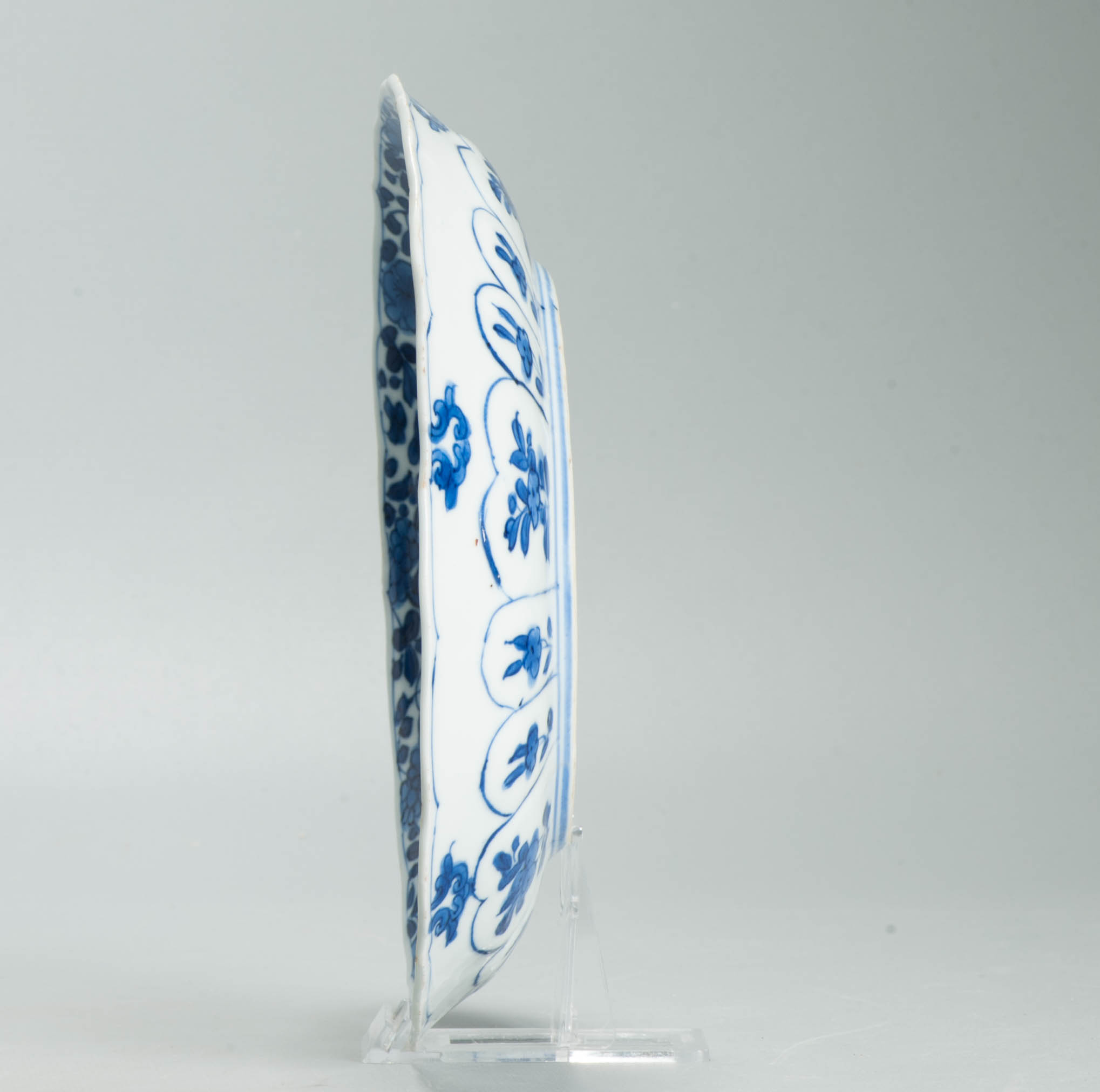 Antique Chinese 1700 Kangxi Blue & White Porcelain Dish Qing Dynasty Marked - Image 10