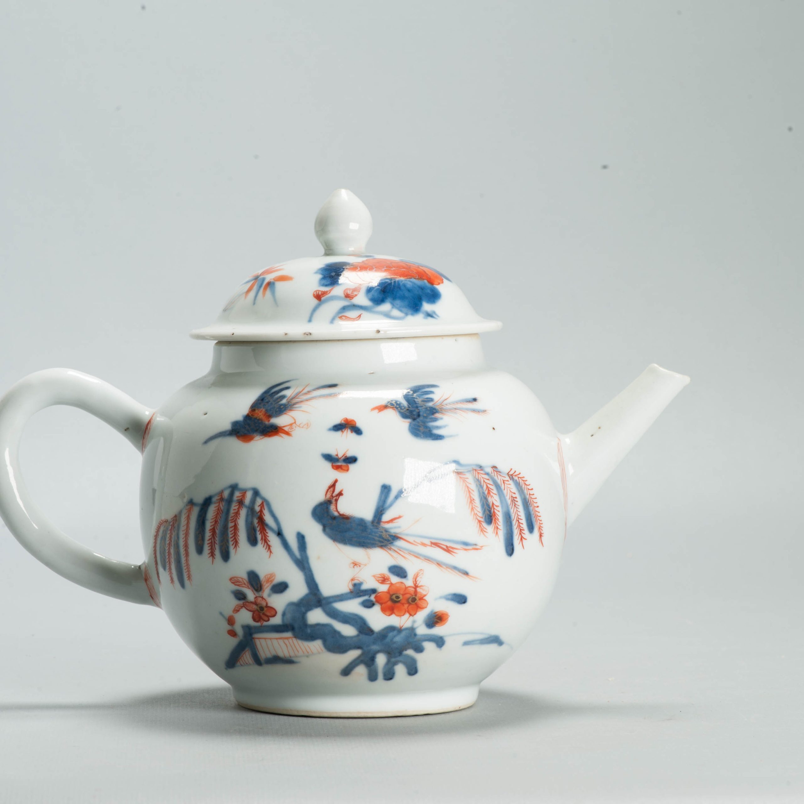 Large Antique Kangxi Ca 1700 Chinese Porcelain Tea pot Imari China Flower - Image 9