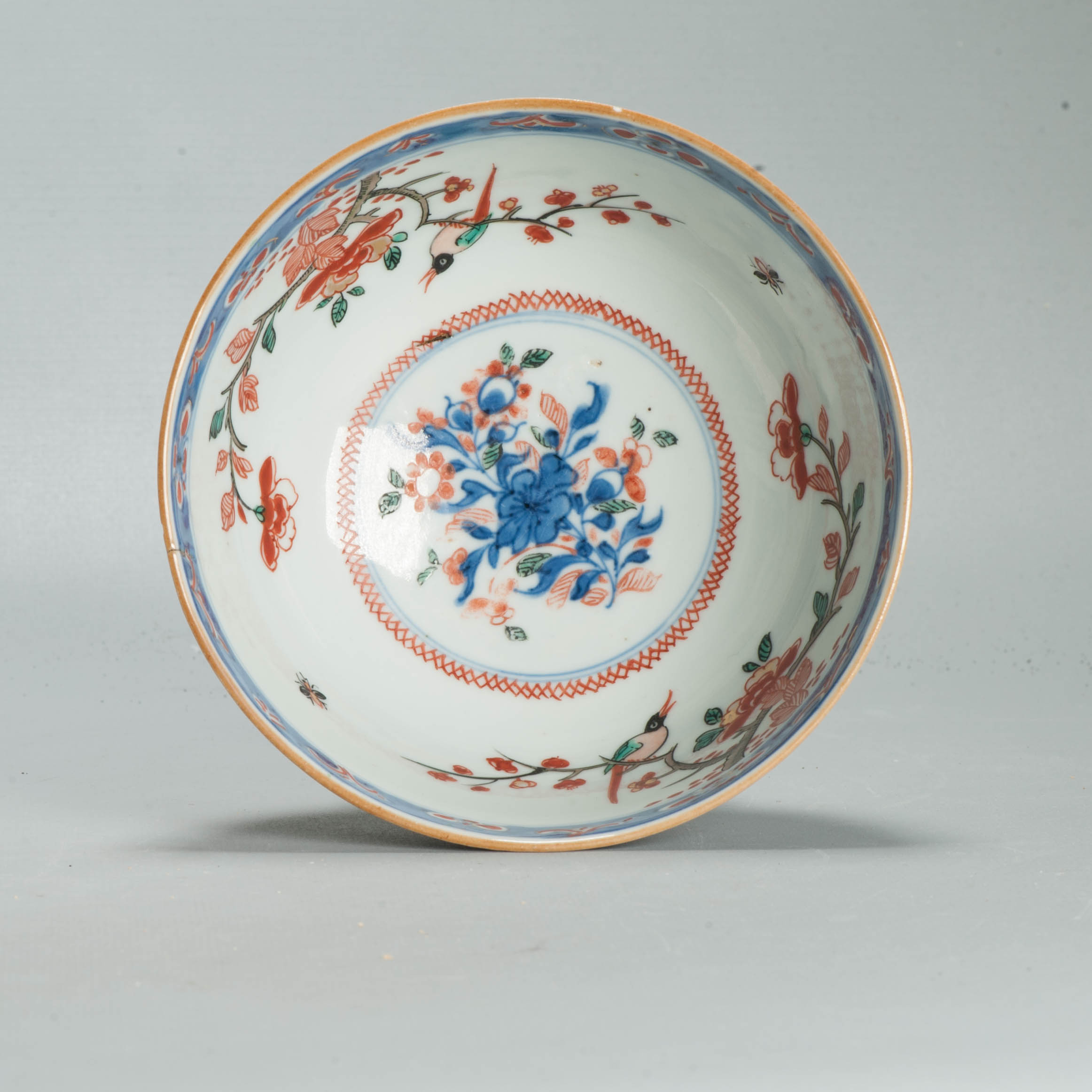 Antique 1720-30 Qing Chinese Porcelain Bowl European Amsterdam Bont Decoration - 图片 3