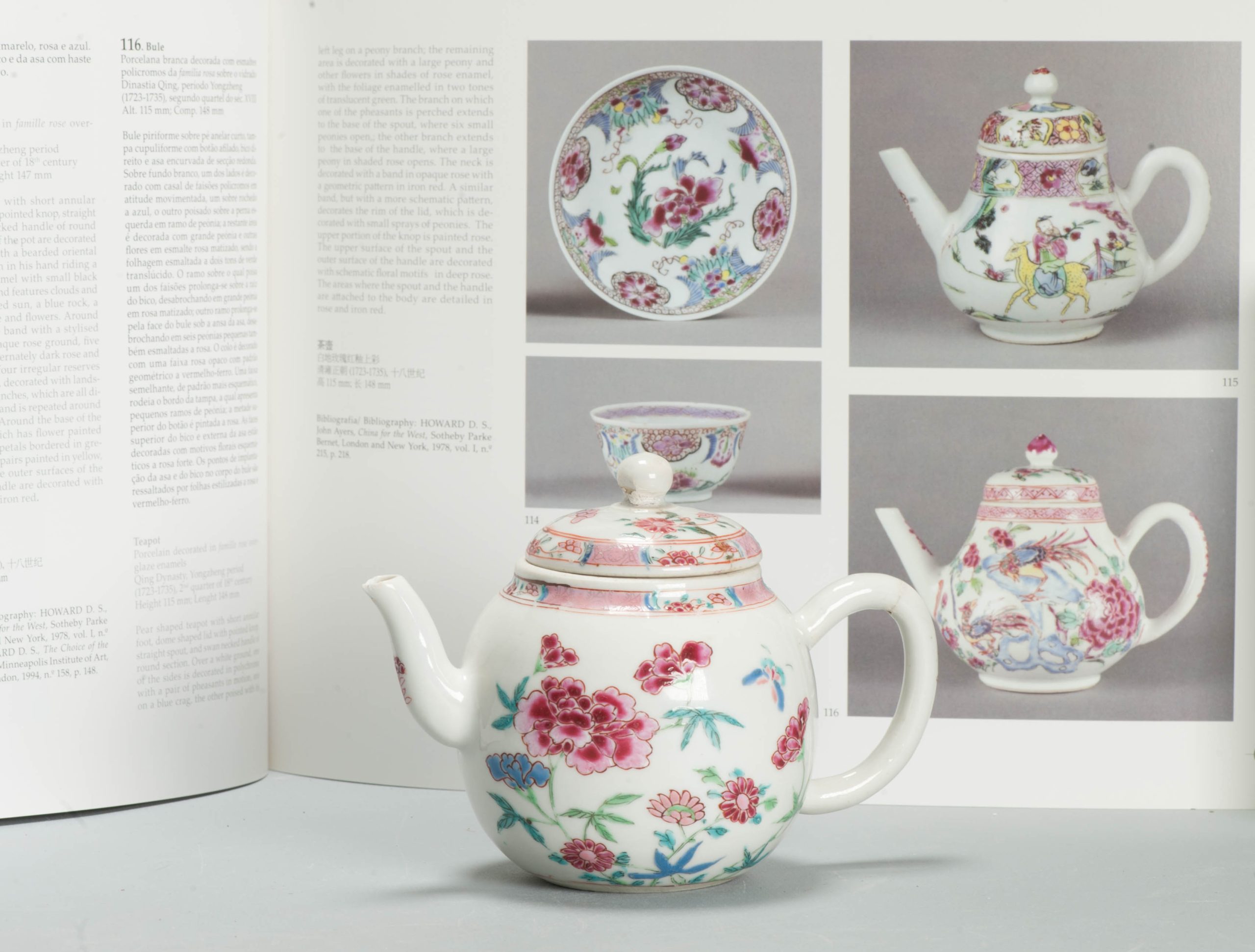 Antique 1740-1760 Chinese Porcelain Teapot China Lotus Rose Qianlong Period - Image 2