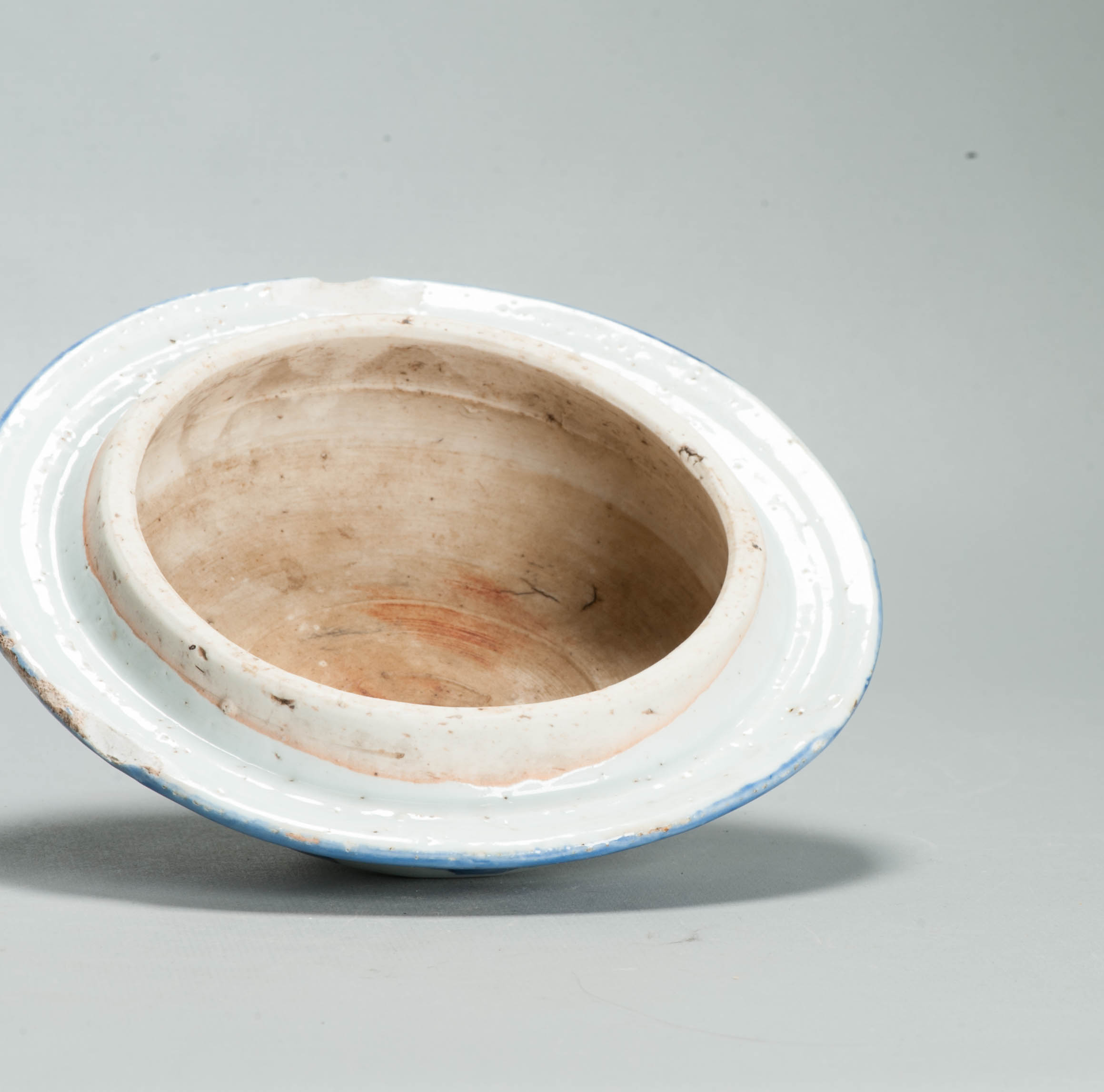 Rare Late Ming Wanli Lid of a Jar Literati scene 17th C Chinese Porcelain Blue and White - Image 7