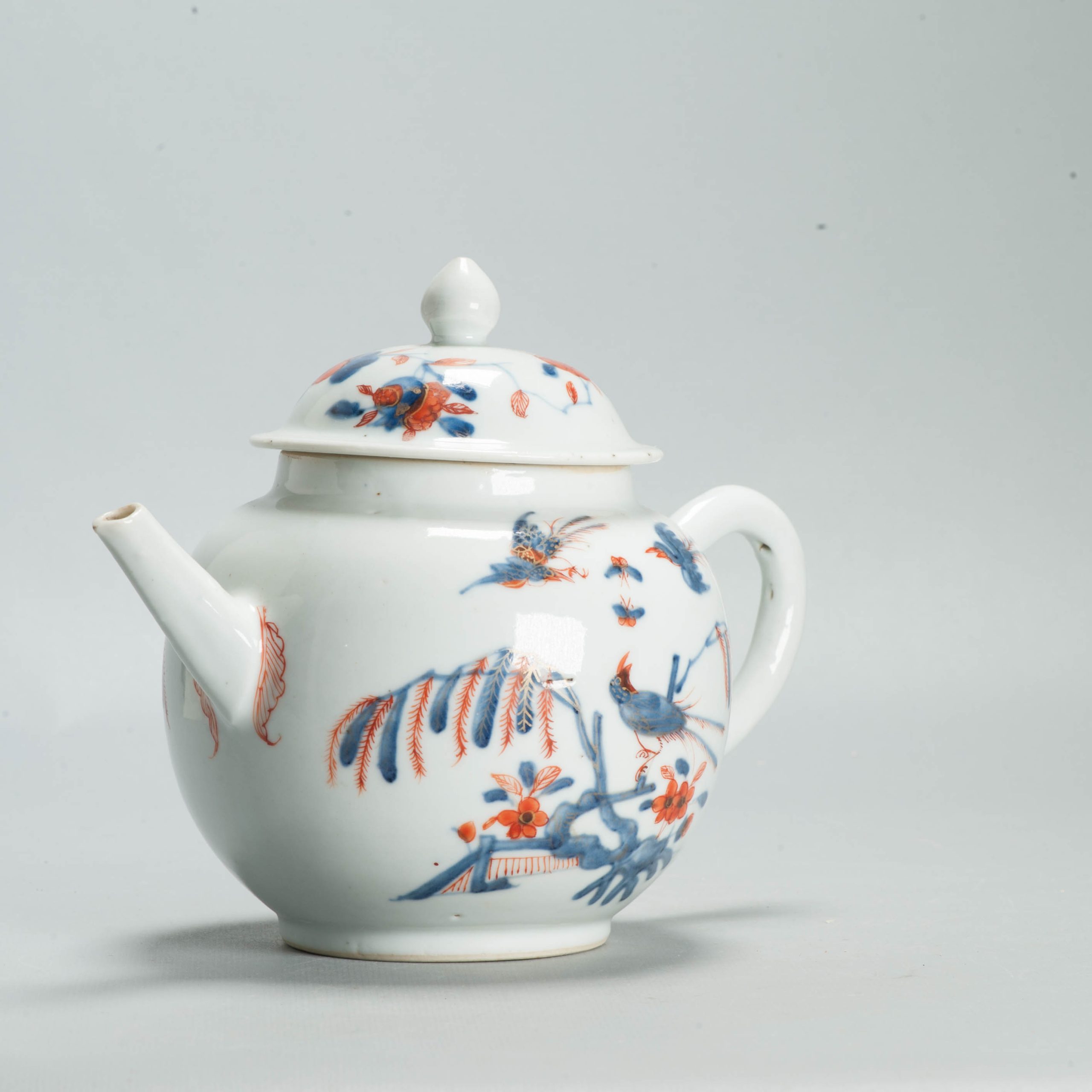 Large Antique Kangxi Ca 1700 Chinese Porcelain Tea pot Imari China Flower - Image 5