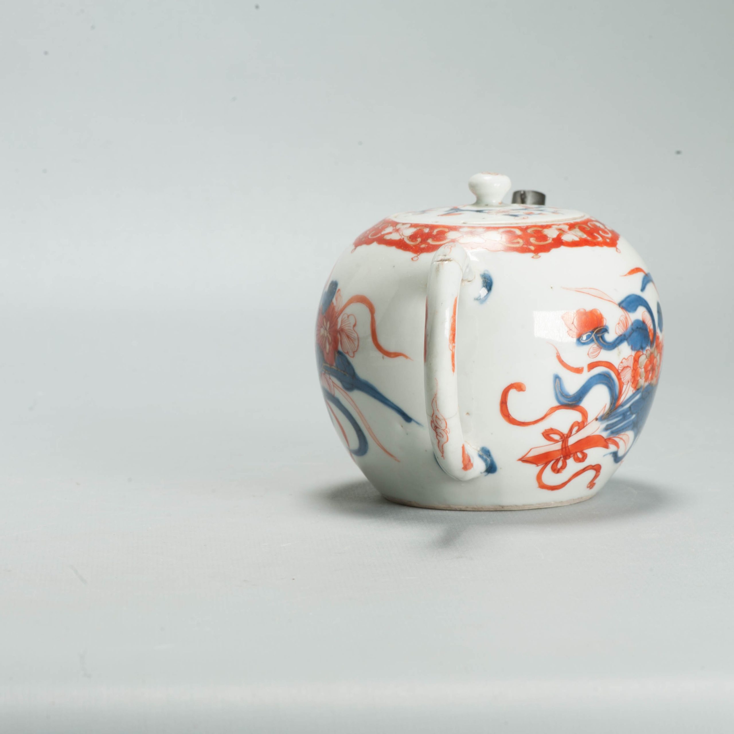 Antique Kangxi Period Ca 1700 Chinese Porcelain Tea pot Imari China Flower - Image 8