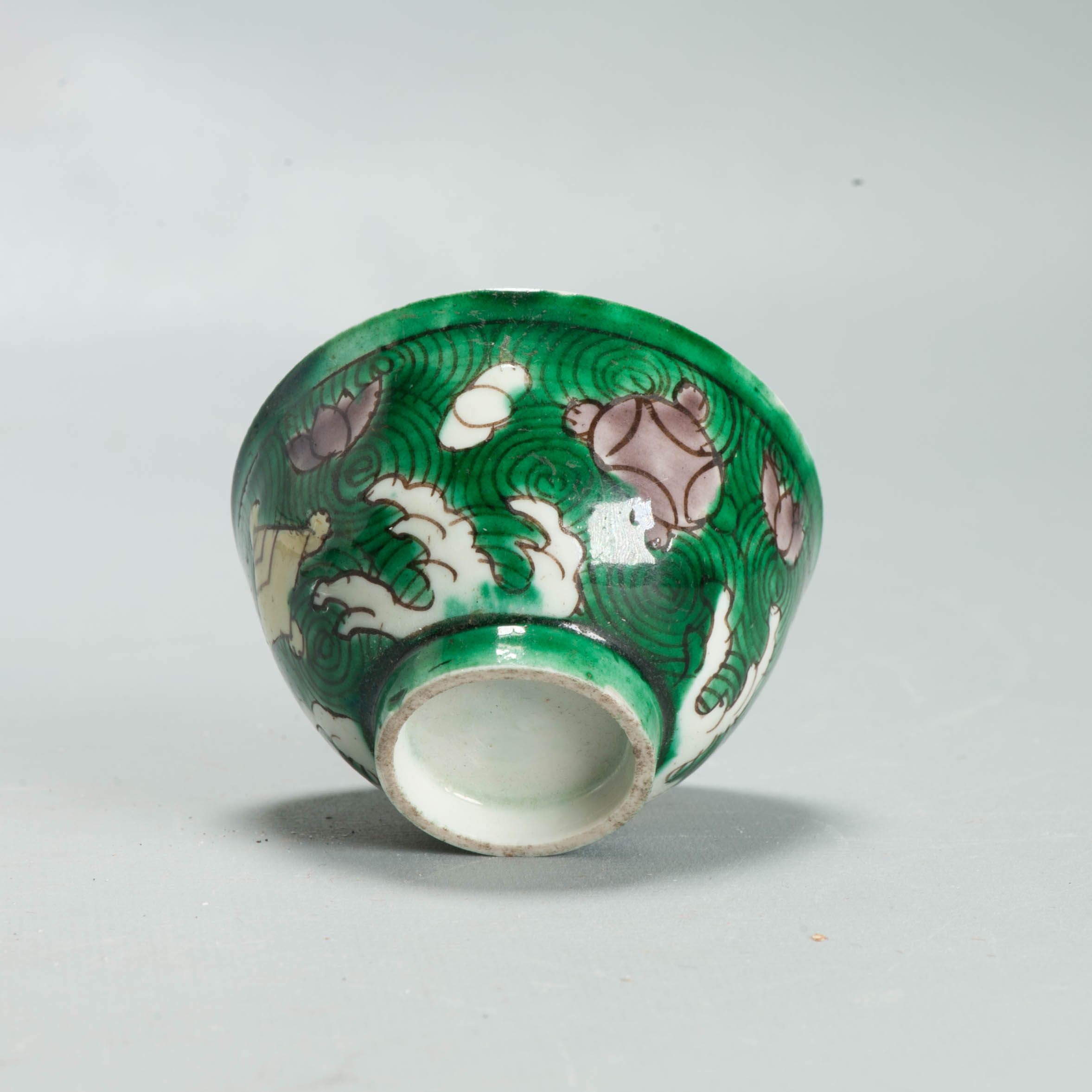 Antique Kangxi Chinese porcelain Sancai China Famille Verte Bowl Symbols - Image 8