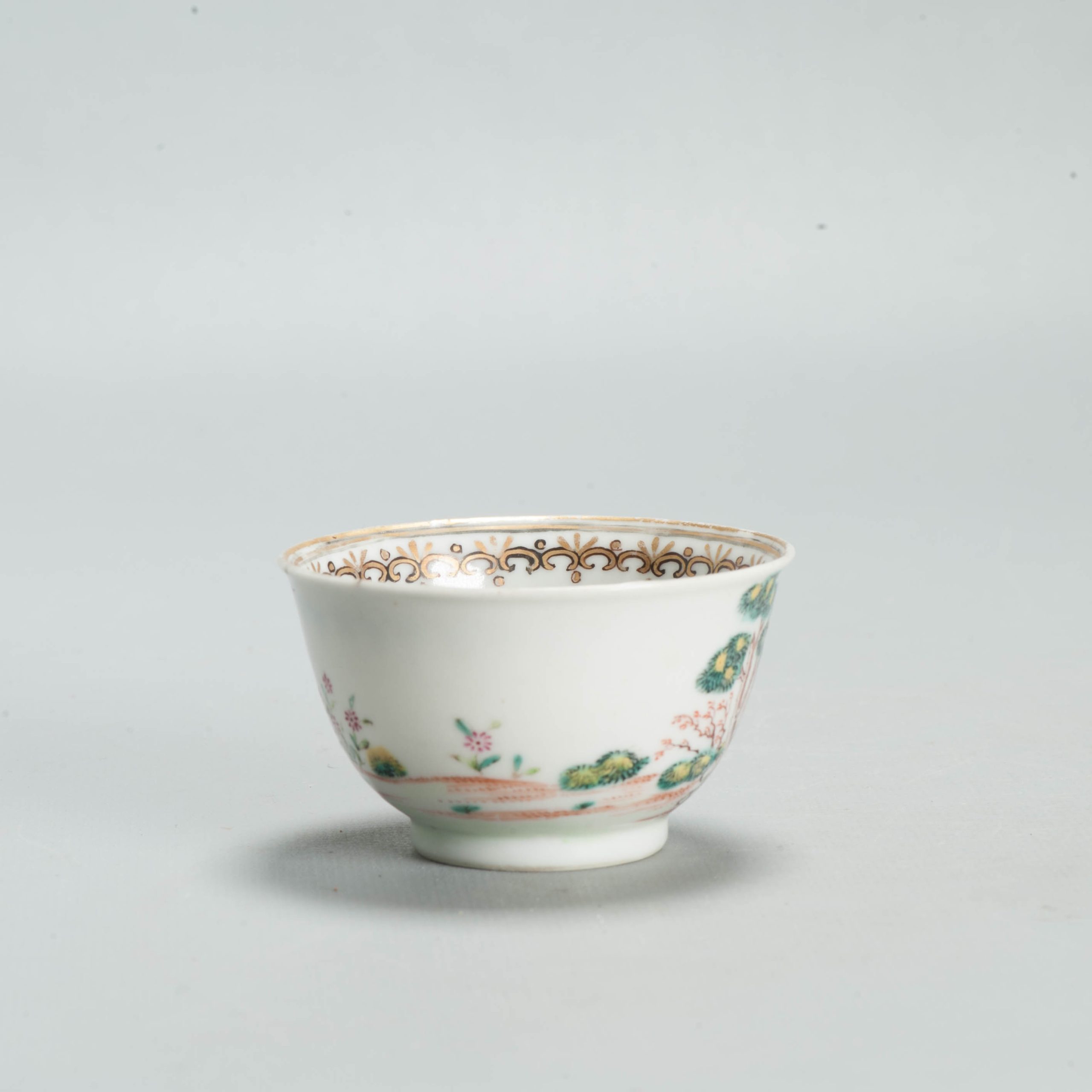 Antique Ca 1725-1740 Qing Dynasty Yongzheng Chinese Porcelain Tea Bowl - Image 8
