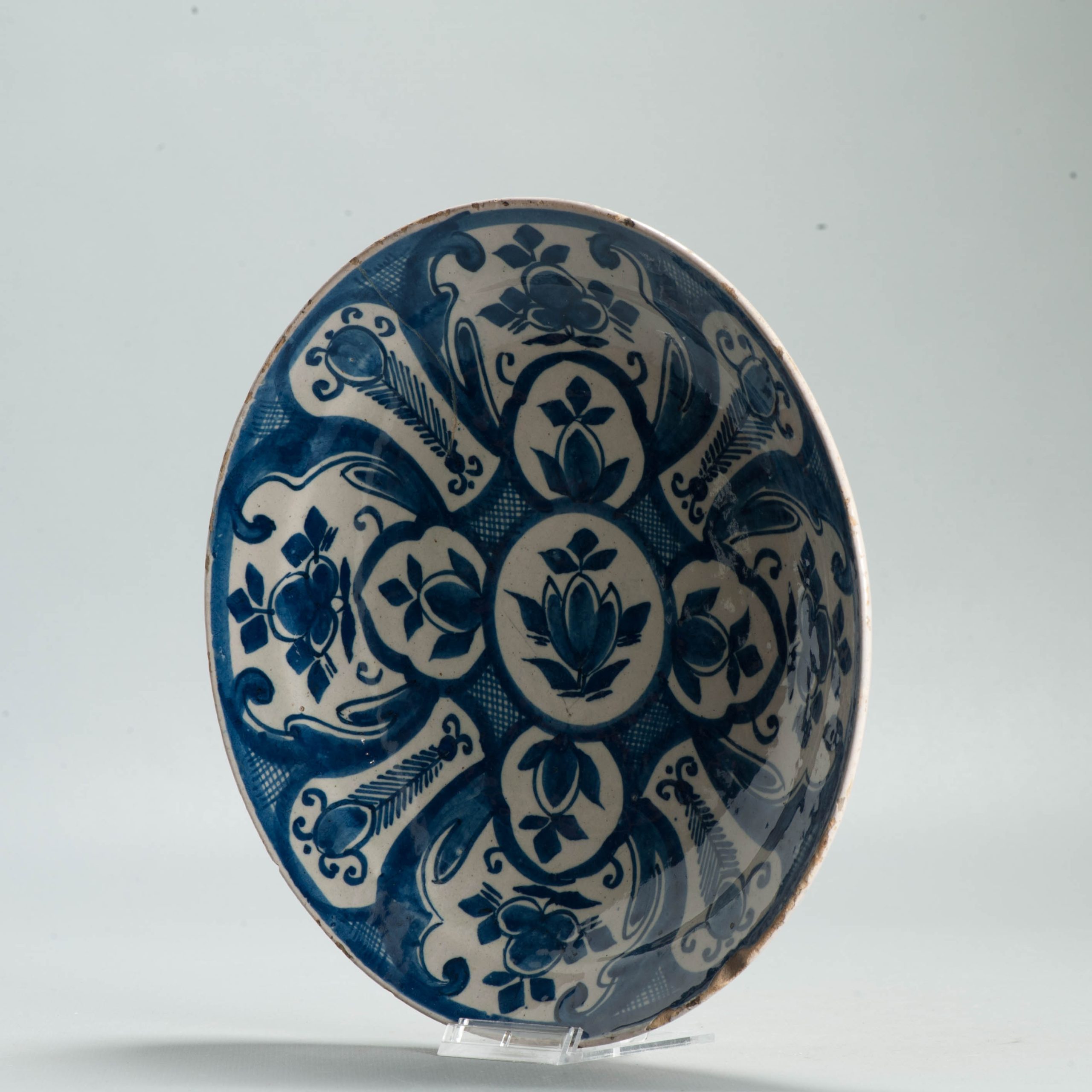 Antique Floral Beautifull Delftware plate 18th century Delft Rare - Image 13