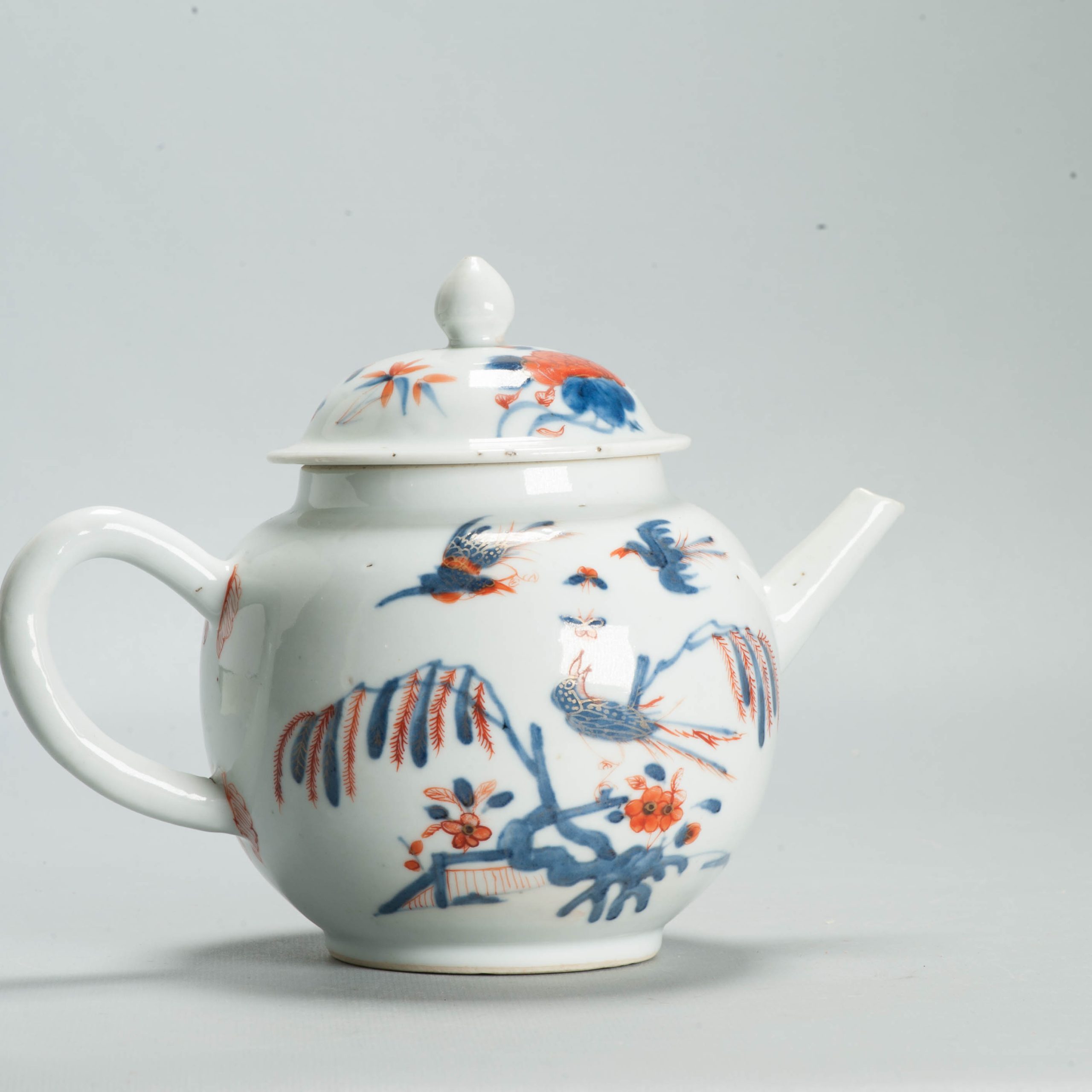 Large Antique Kangxi Ca 1700 Chinese Porcelain Tea pot Imari China Flower - Image 10