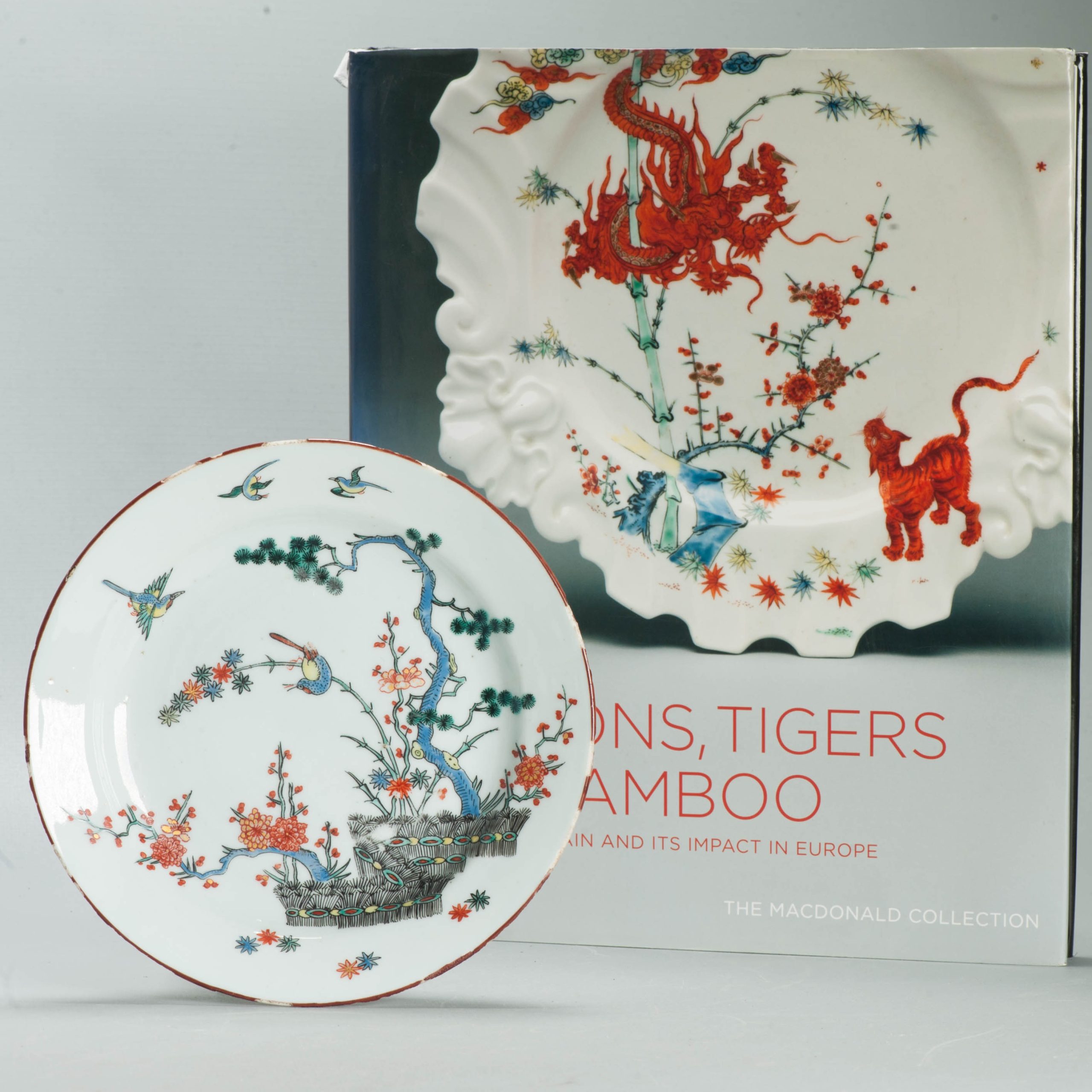 Antique 18C Chinese Porcelain Kakiemon Dish Amsterdam Bont Qing Birds