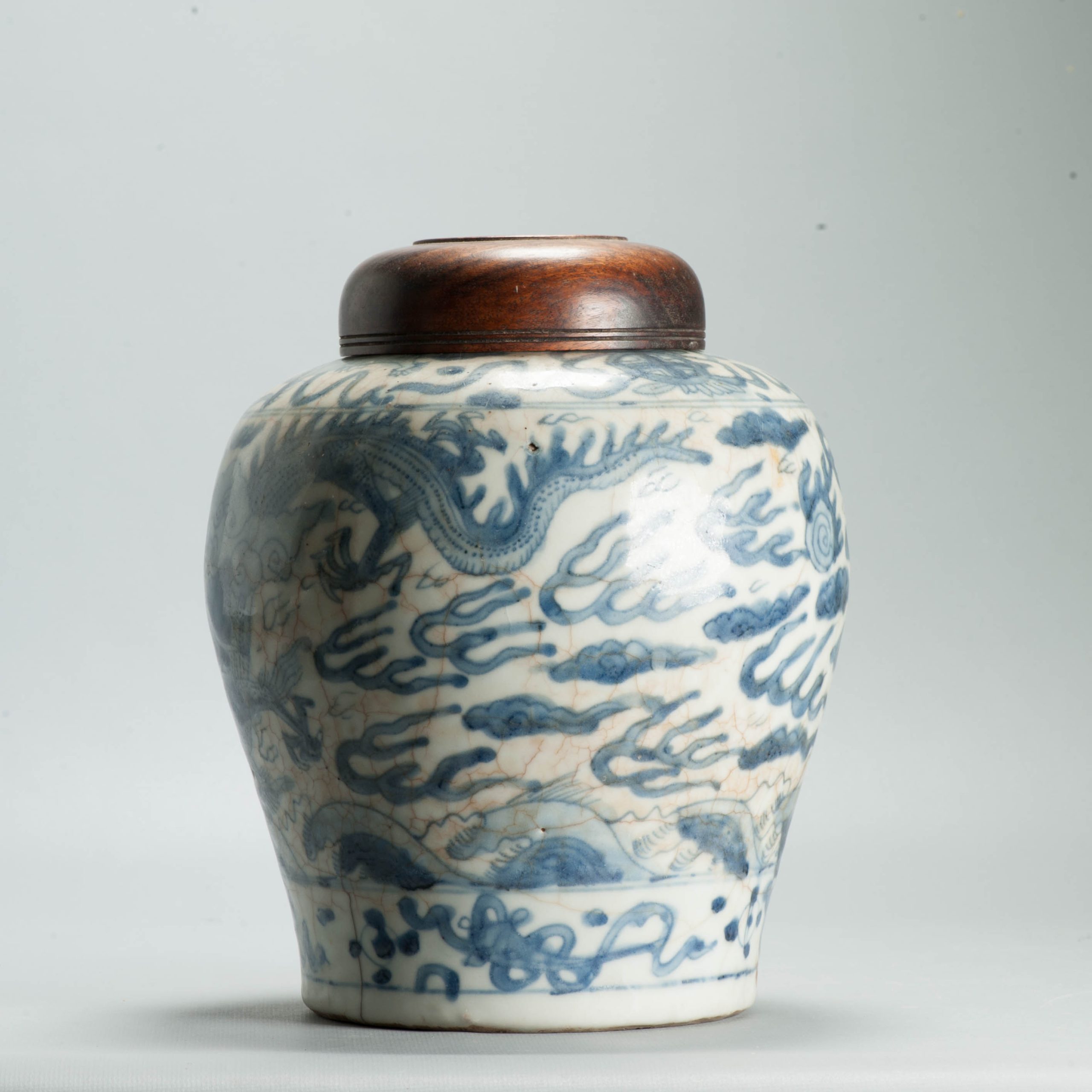 Antique Ming Wanli Chinese Swatow Zhangzhou Porcelain Jar Dragons Foo Lions - Image 14