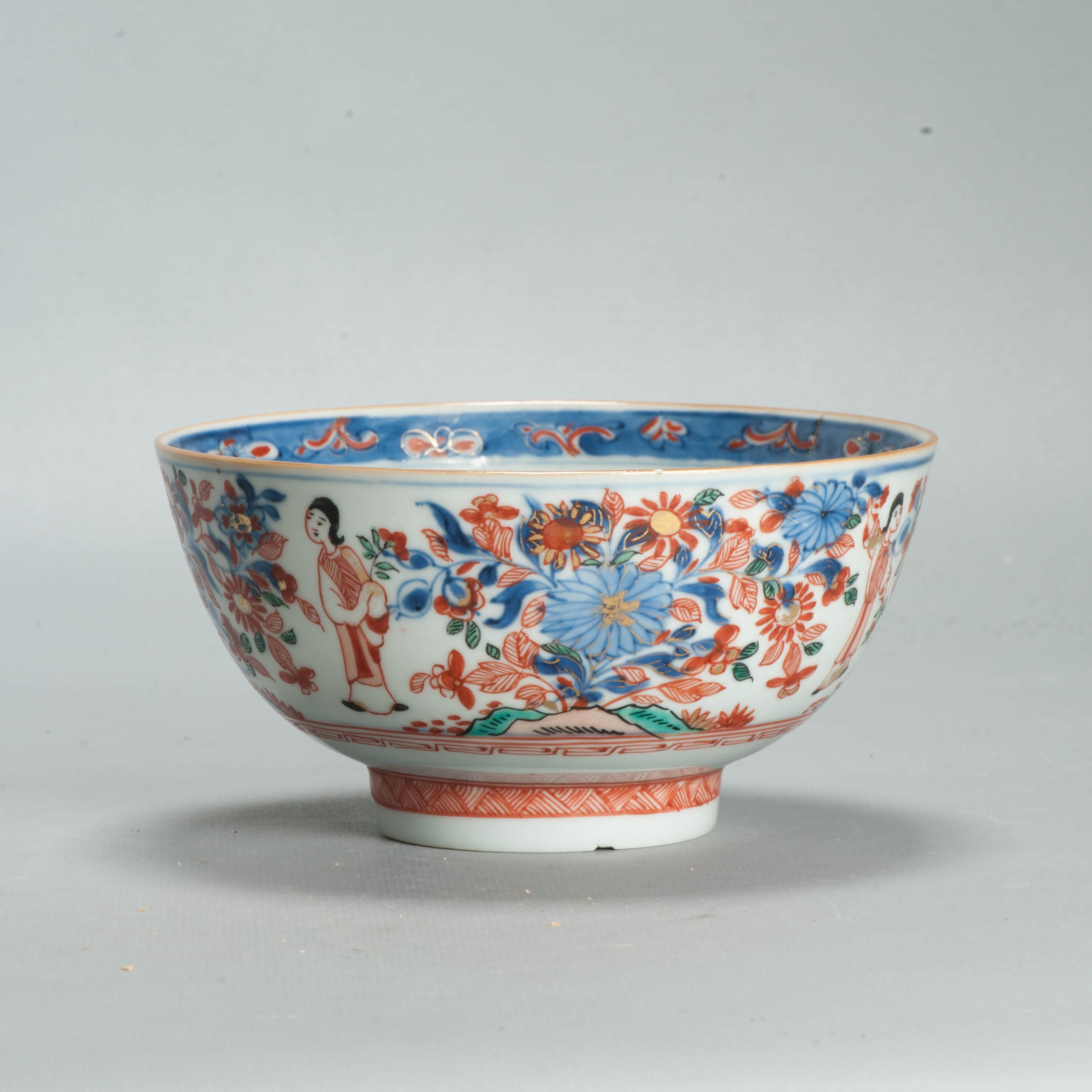 Antique 1720-30 Qing Chinese Porcelain Bowl European Amsterdam Bont Decoration - 图片 15