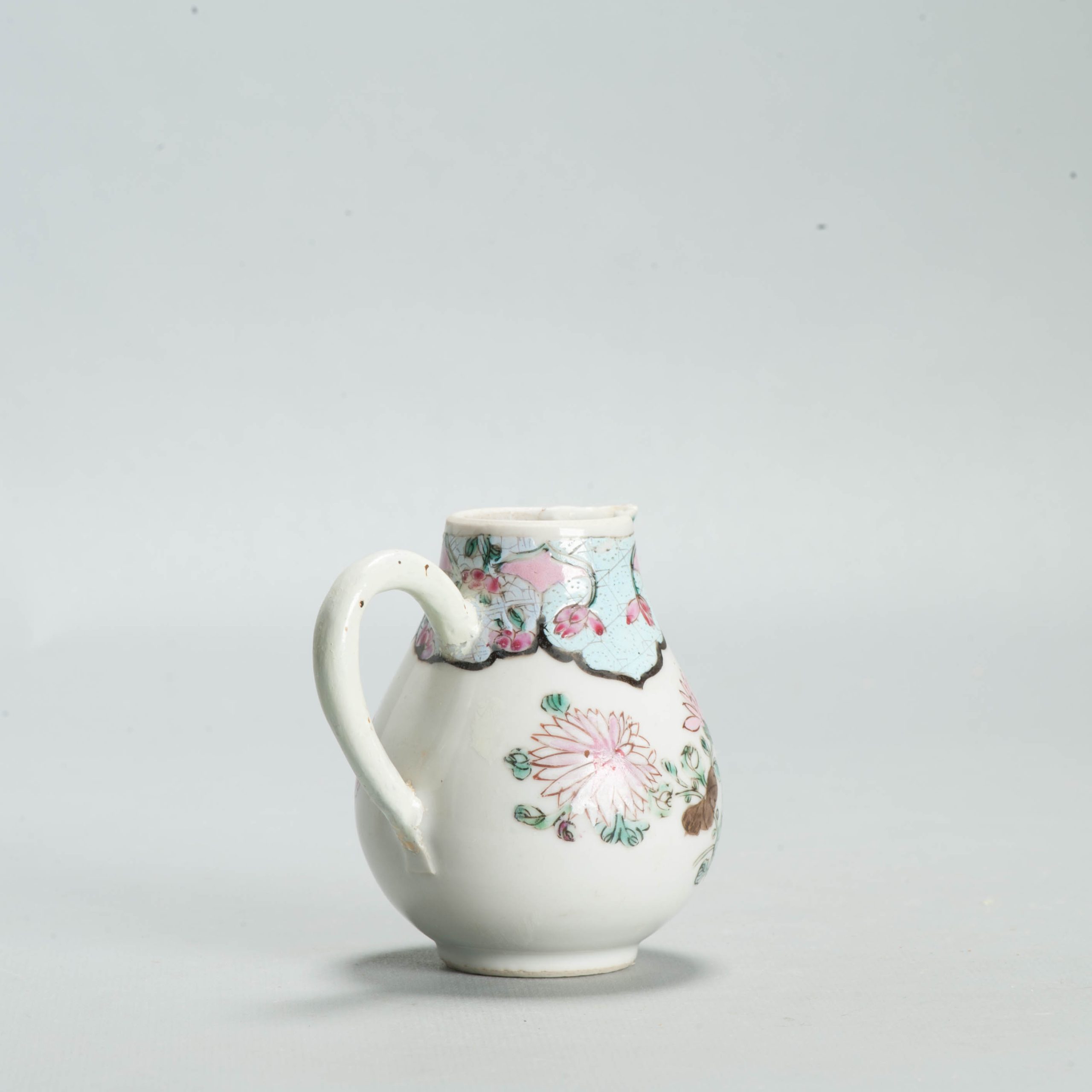 Antique 1740-1760 Chinese Porcelain Teapot China Lotus Rose Qianlong Period - Image 10