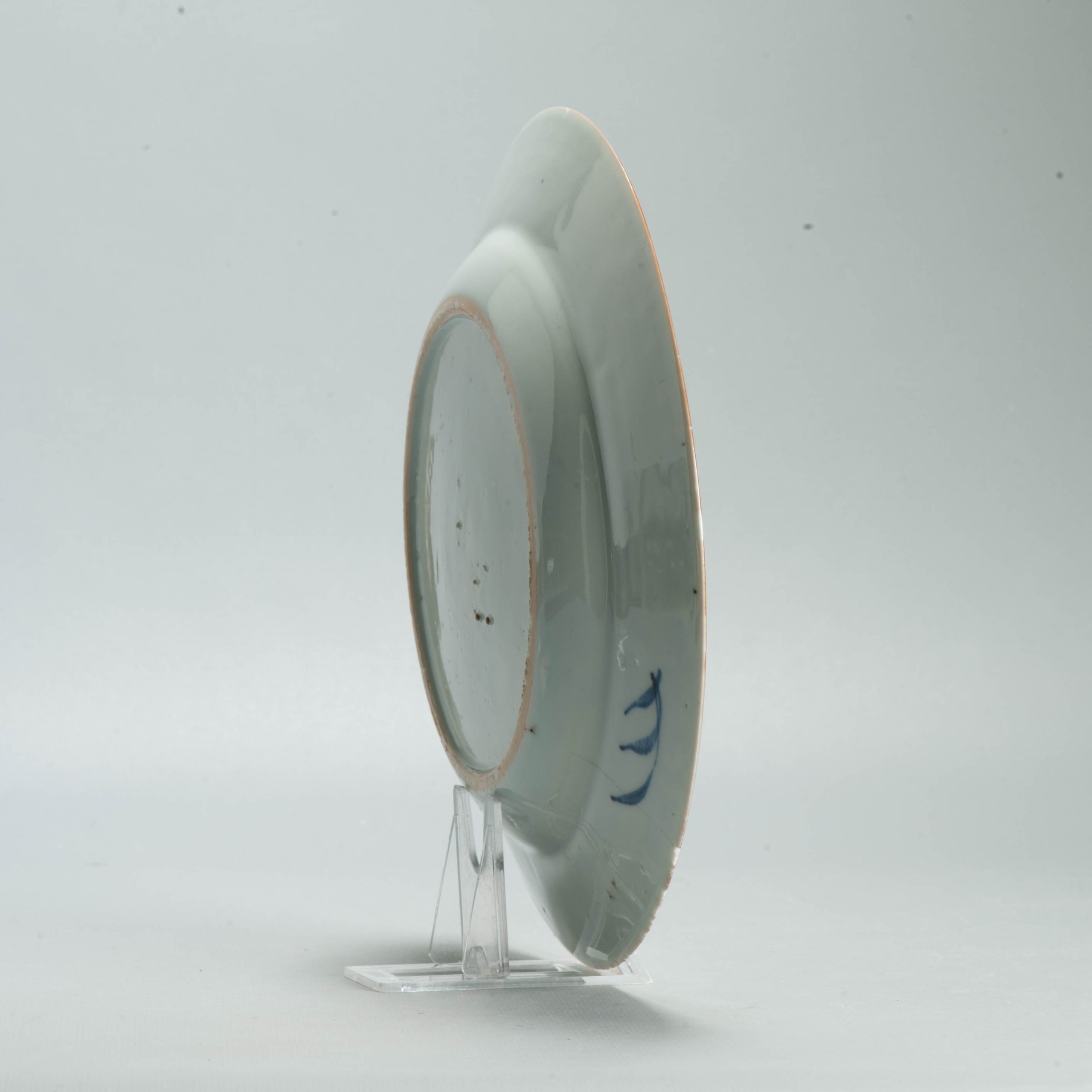 Antique Kangxi Chinese Blue & White Porcelain Dish Flowers Scroll Objects - Image 5