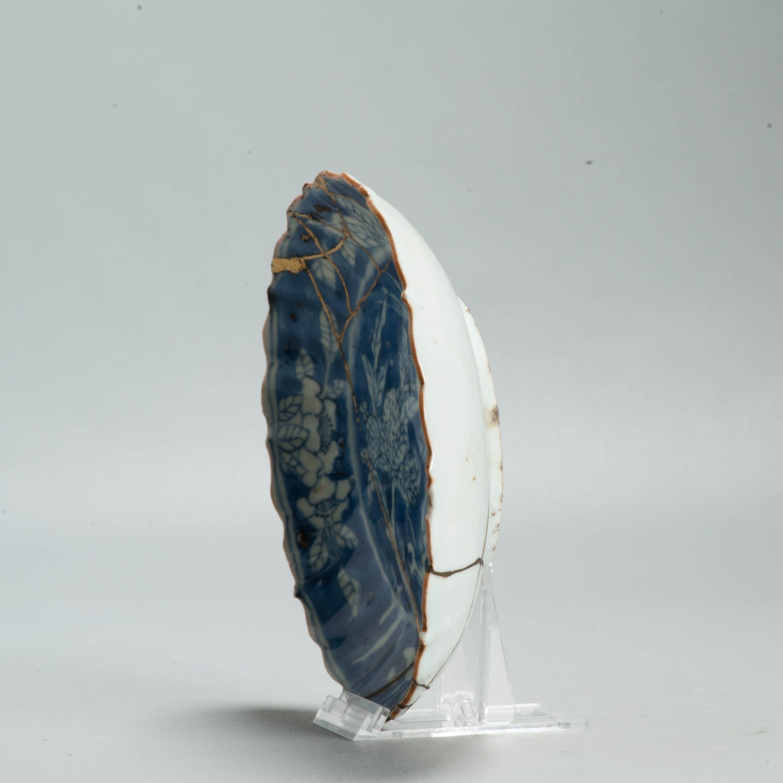 Antique Late Ming Kintsugi 17th c Chinese Porcelain China Dish Scholar Literati - Image 3