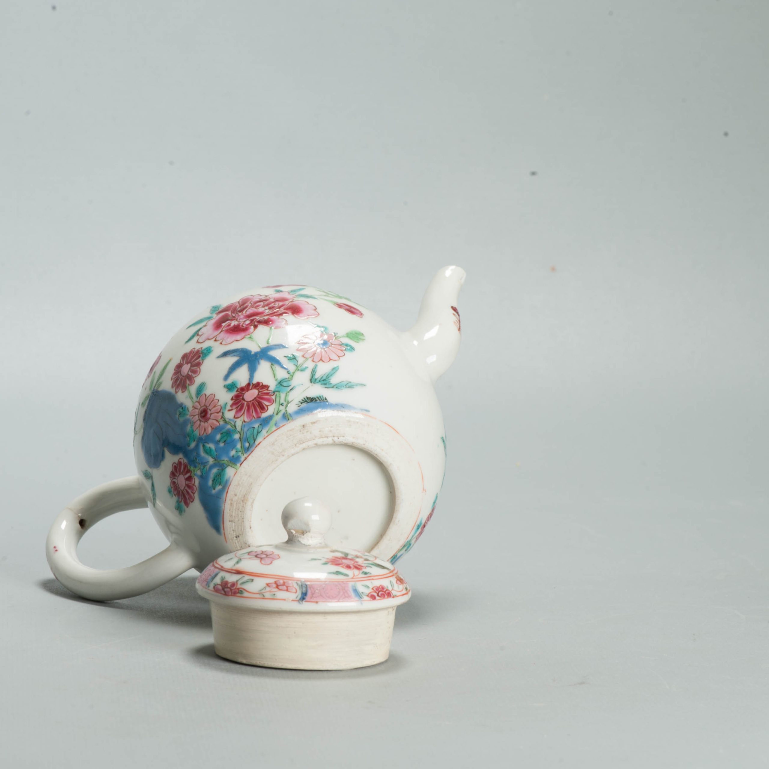 Antique 1740-1760 Chinese Porcelain Teapot China Lotus Rose Qianlong Period - Image 15