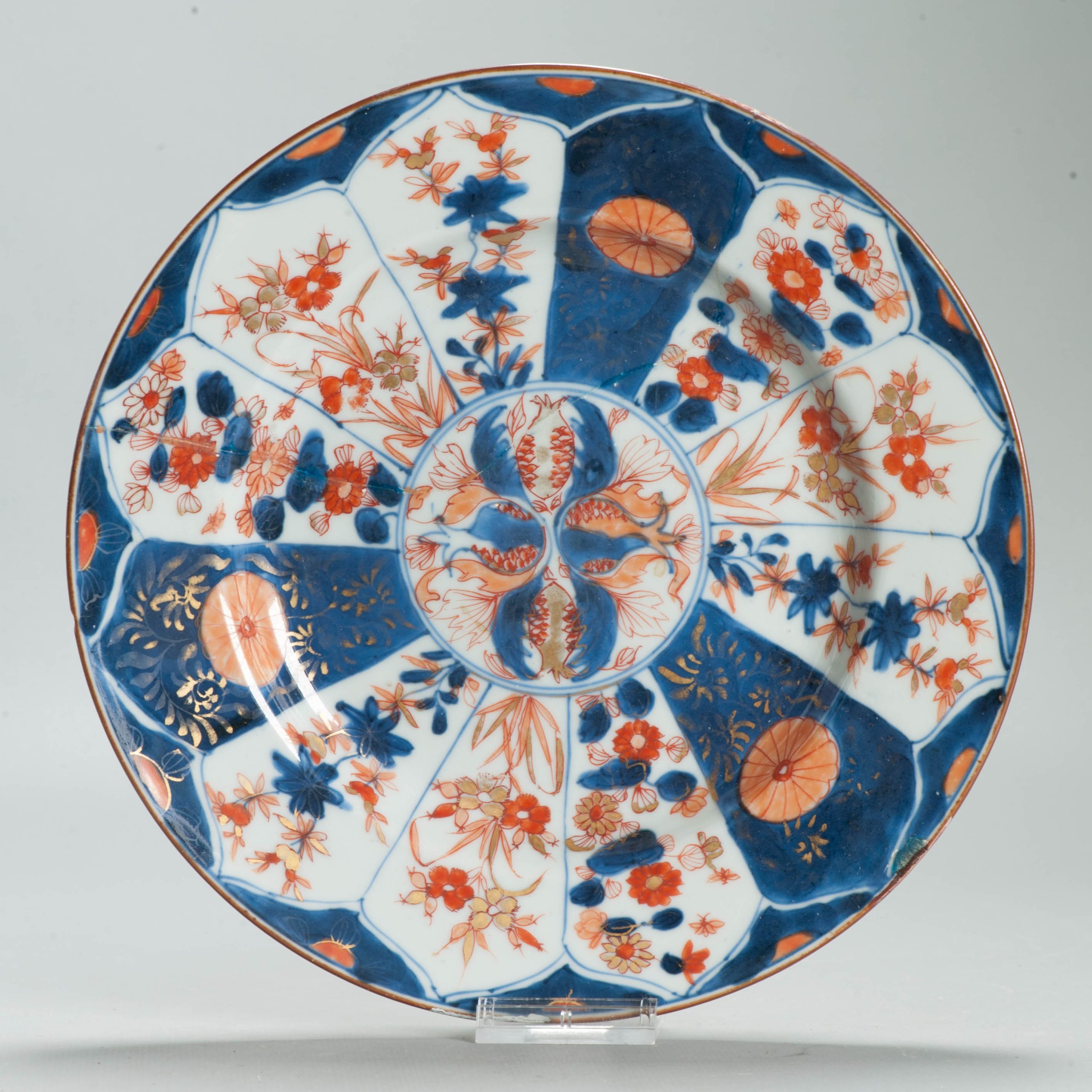 Antique Imari Chinese Plate 18th Plate Chinese Porcelain Qing Dynasty